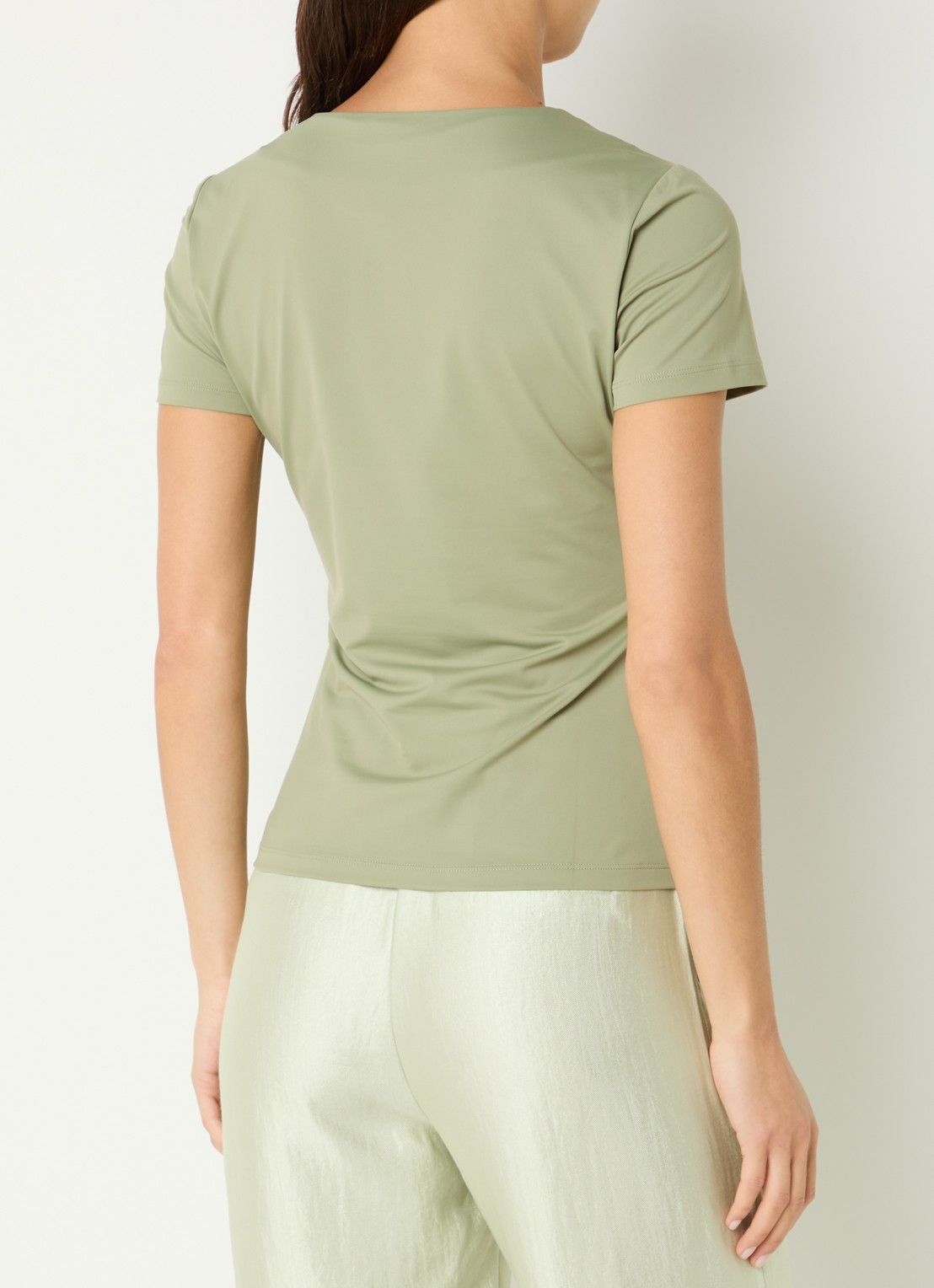 NIKKIE T-shirt met logo en strass - achterkant 3 olijfgroen