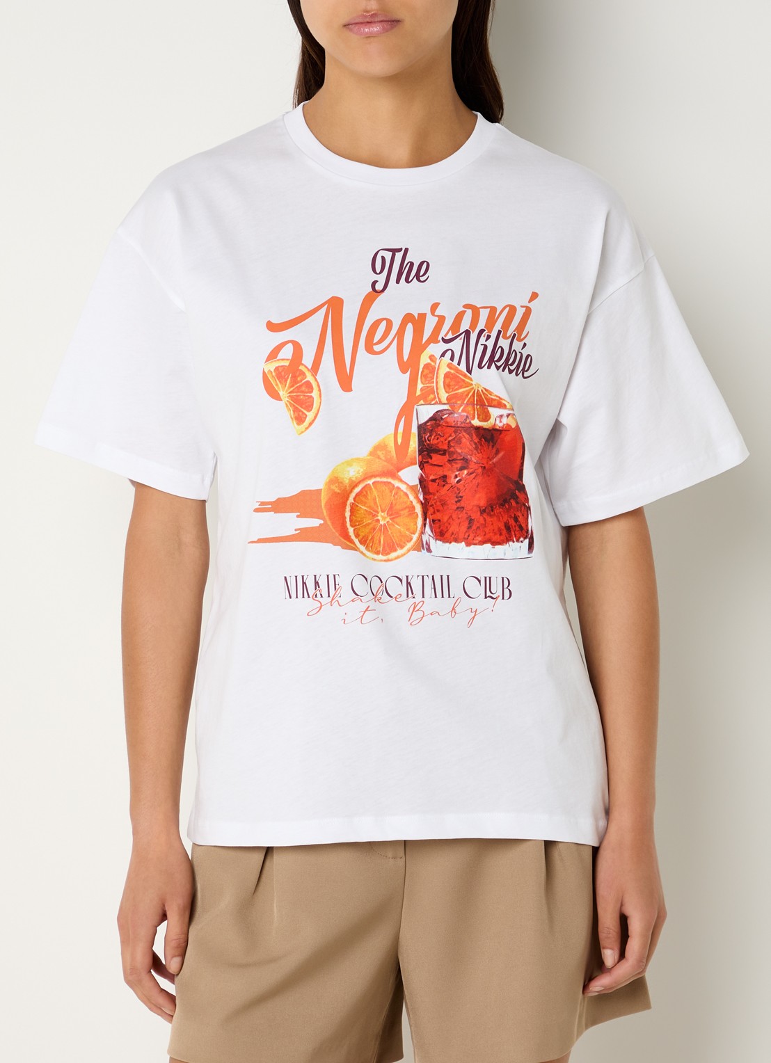 NIKKIE The Negroni T-shirt met print  - detail 4 wit