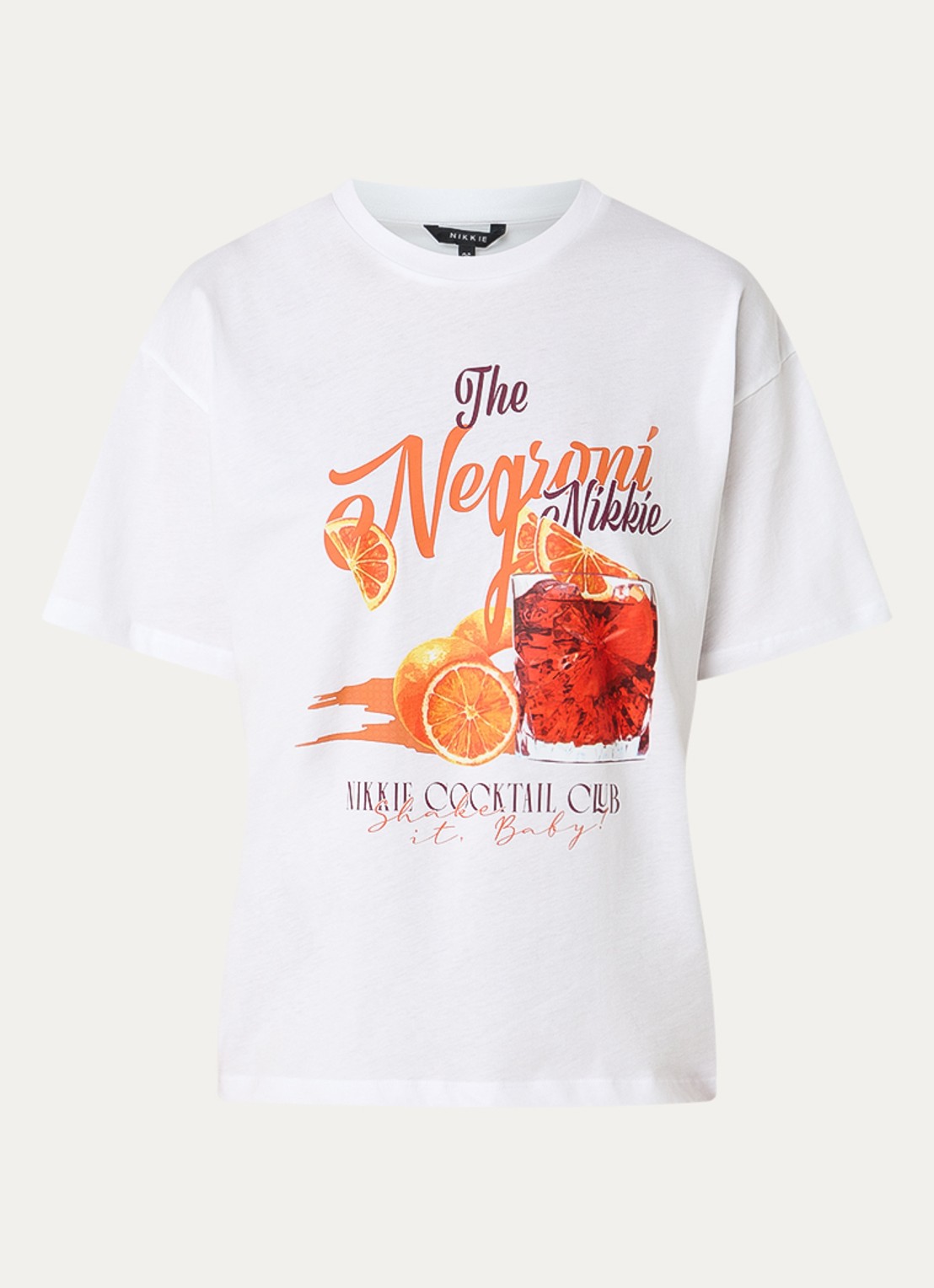 NIKKIE The Negroni T-shirt met print  - voorkant 2 wit