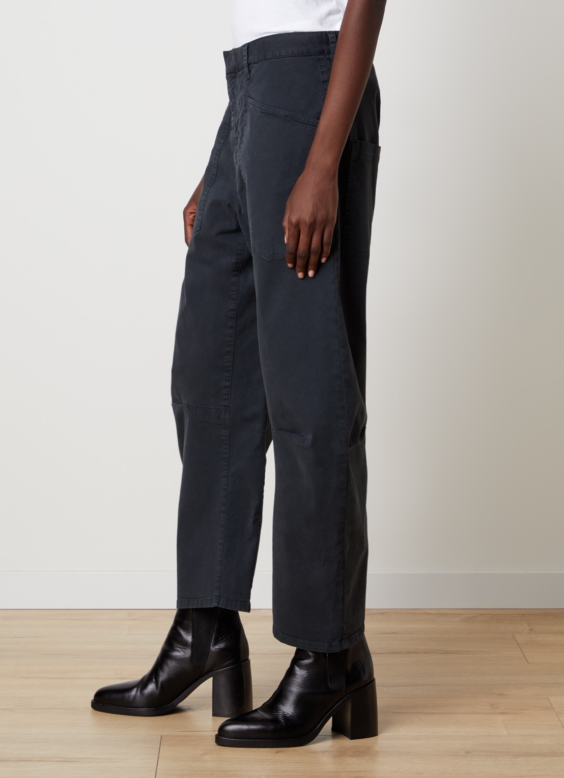 Nili Lotan Shon high waist balloon fit broek met steekzakken - detail 5 donkerblauw