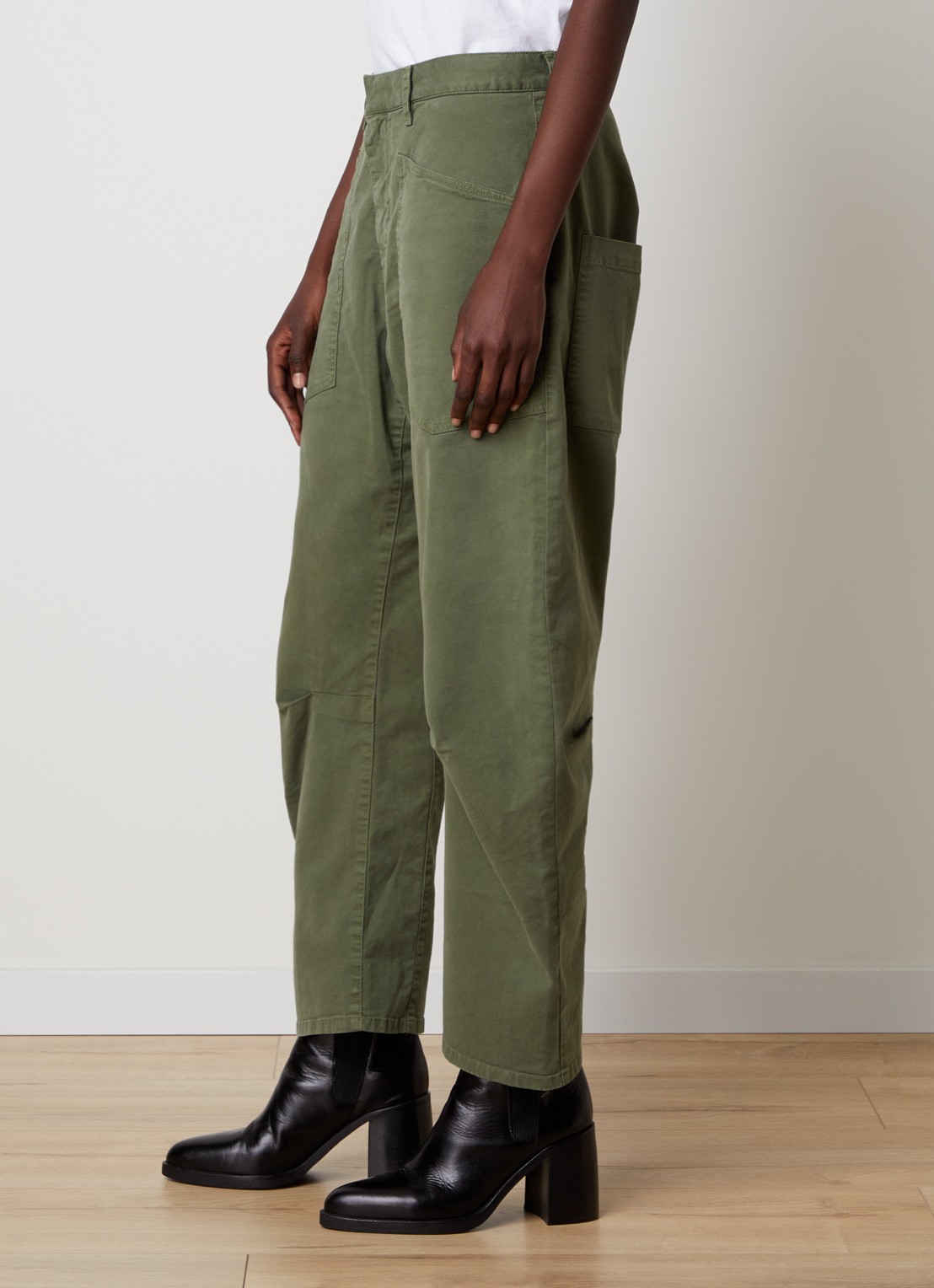 Nili Lotan Shon high waist balloon fit broek met steekzakken - detail 5 groen