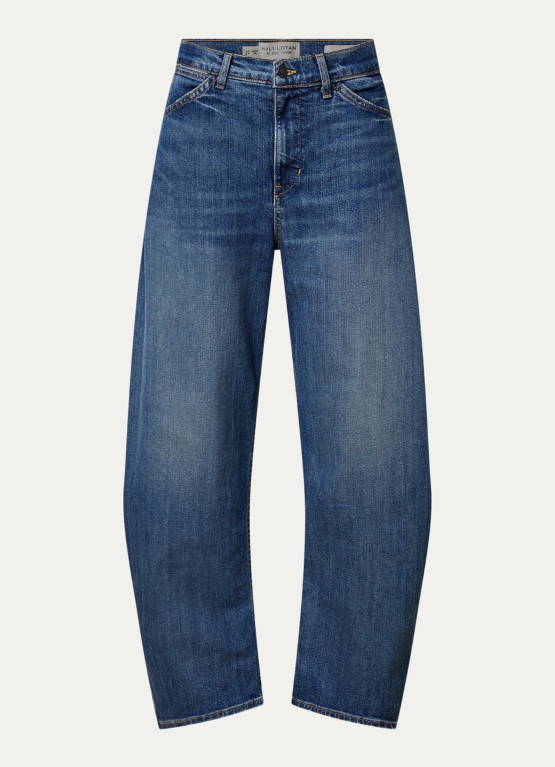 Nili Lotan Tribeca high waist wide leg jeans met medium wassing - voorkant 5 jeans