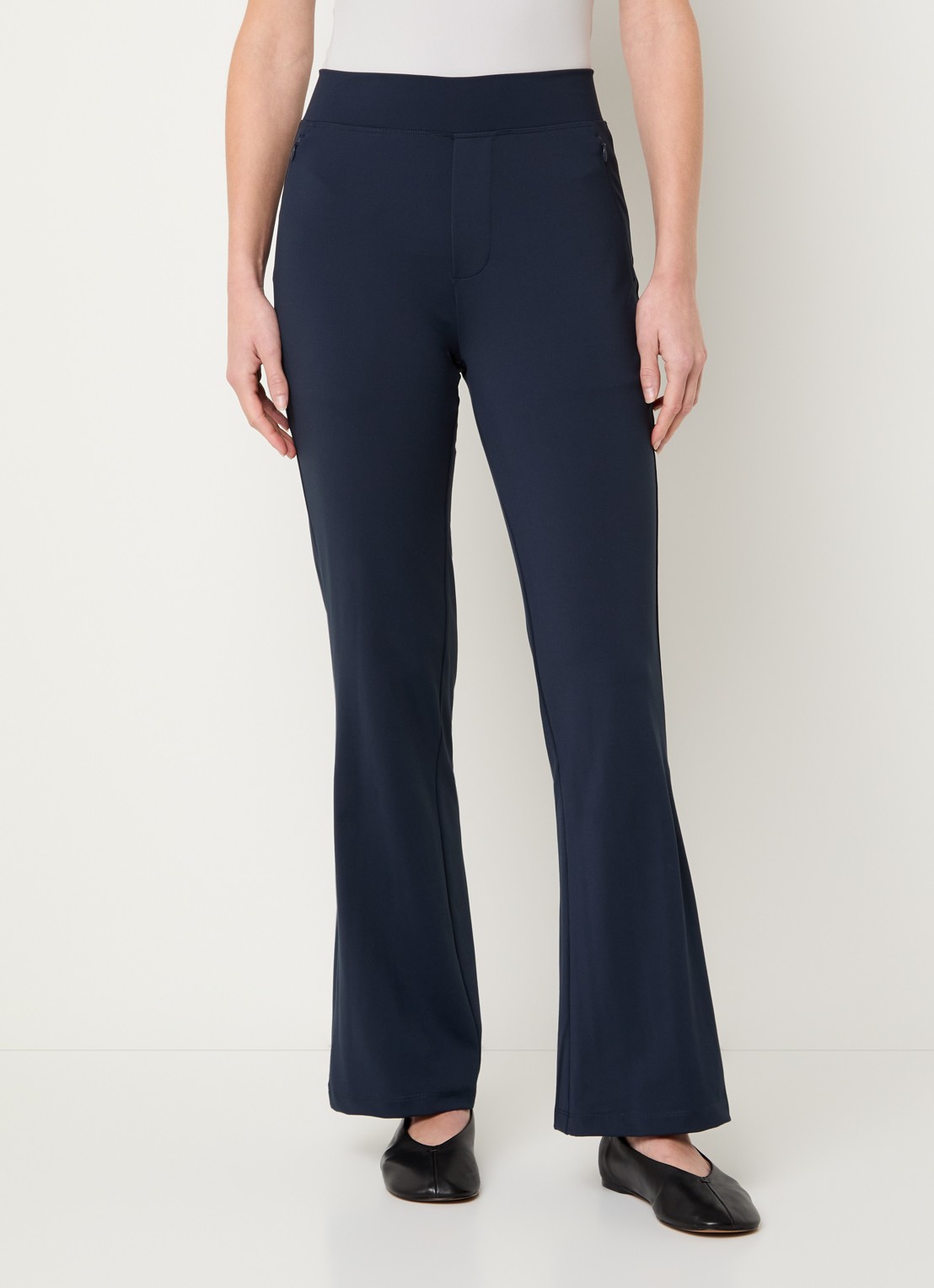 Ninepine Asana high waist flared fit broek met ritszakken - detail 2 donkerblauw