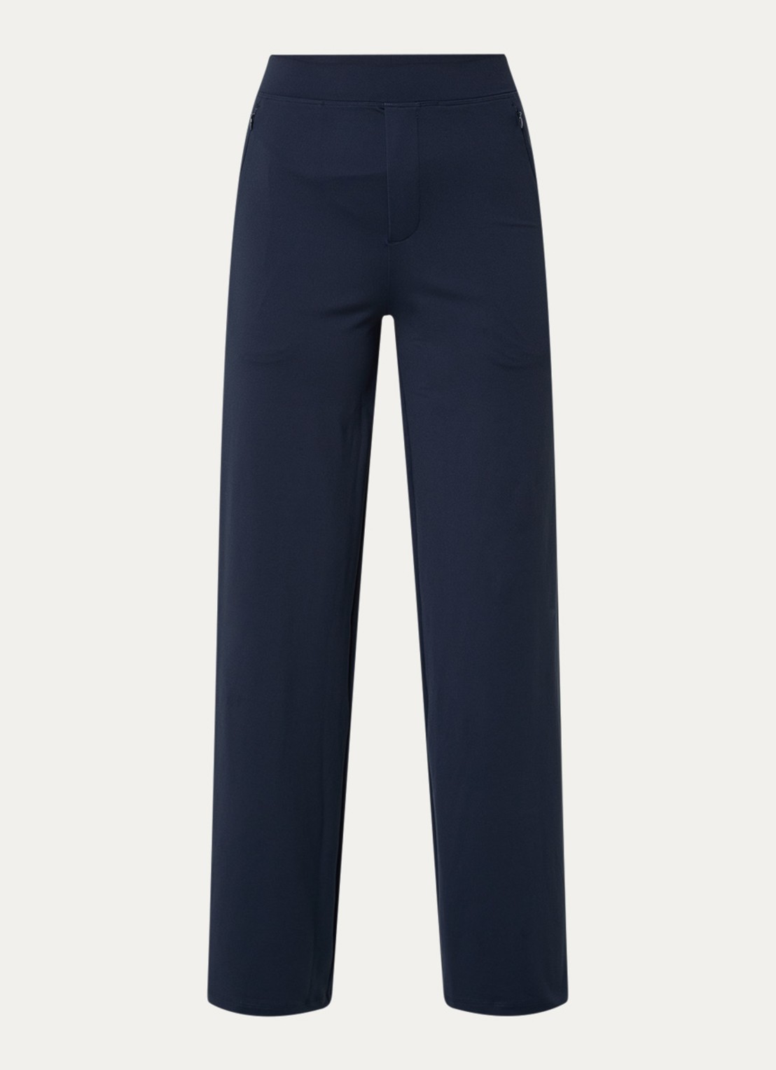 Ninepine Asana high waist straight fit broek met ritszakken - voorkant 5 donkerblauw