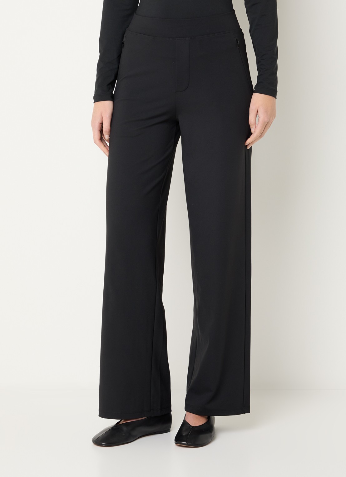 Ninepine Asana high waist straight fit legging met ritszakken - detail 4 zwart
