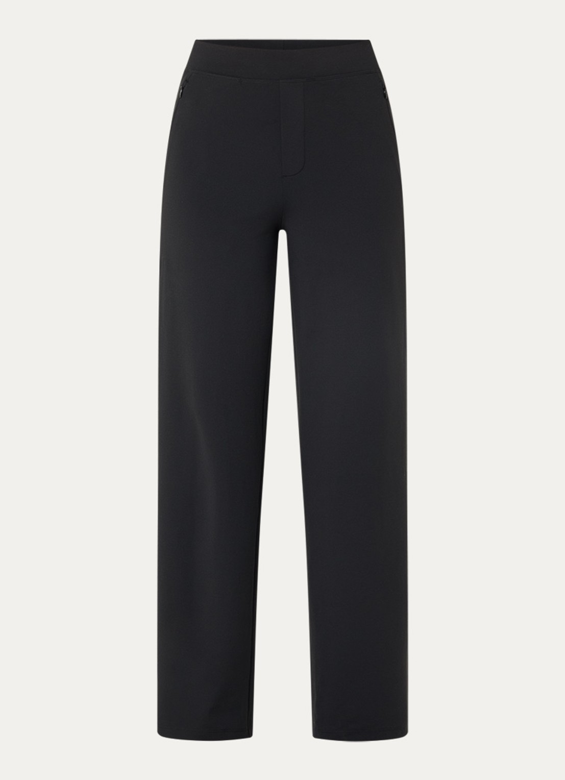 Ninepine Asana high waist straight fit legging met ritszakken - voorkant 2 zwart