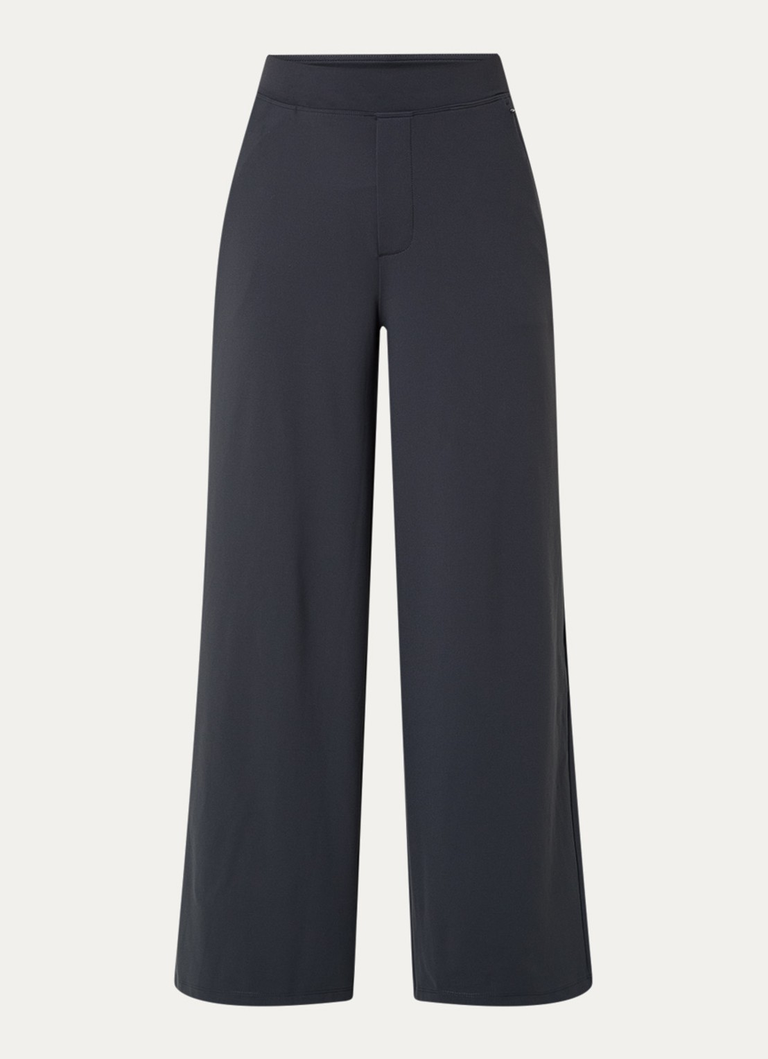 Ninepine Asana high waist wide fit broek met ritszakken - voorkant 2 donkergrijs