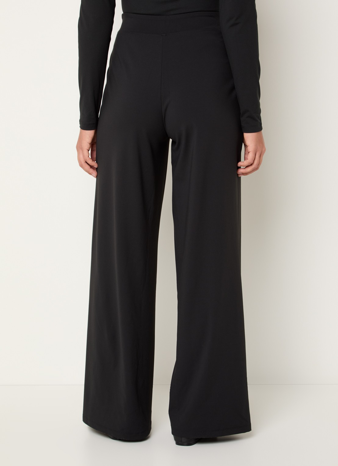 Ninepine Asana high waist wide fit pantalon - achterkant zwart