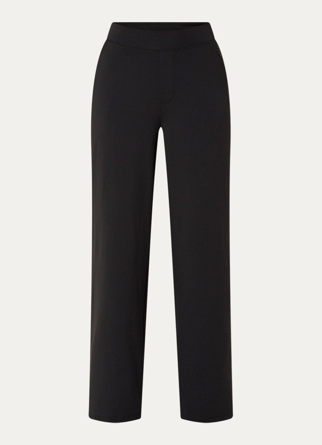 Ninepine Asana high waist wide fit pantalon - voorkant 2 zwart