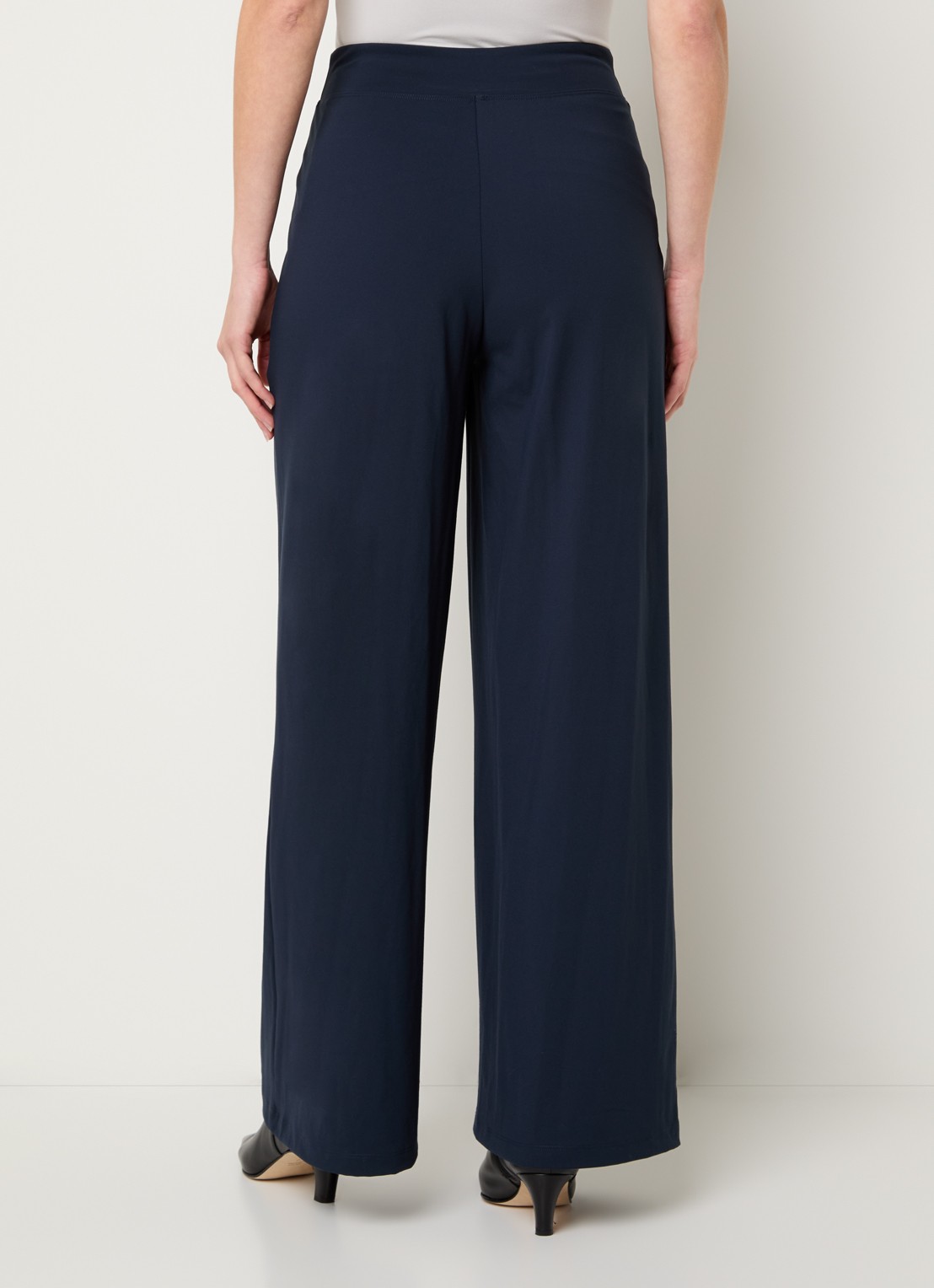 Ninepine Asana high waist wide fit pantalon - achterkant 4 donkerblauw