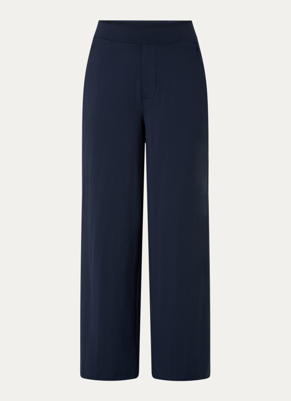 Ninepine Asana high waist wide fit pantalon - voorkant donkerblauw