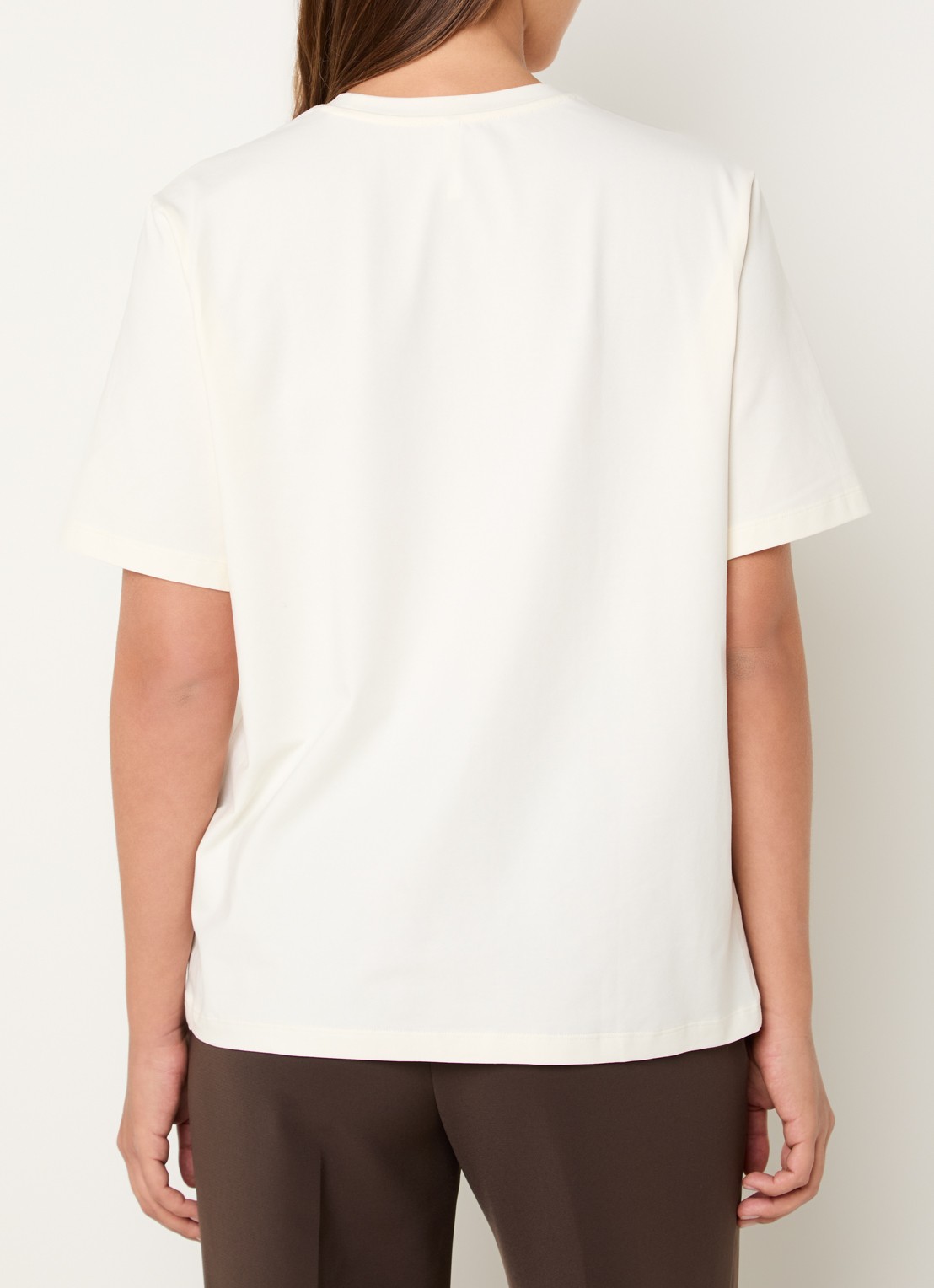 Ninepine Classic Pima T-shirt met ronde hals - achterkant 3 gebroken wit