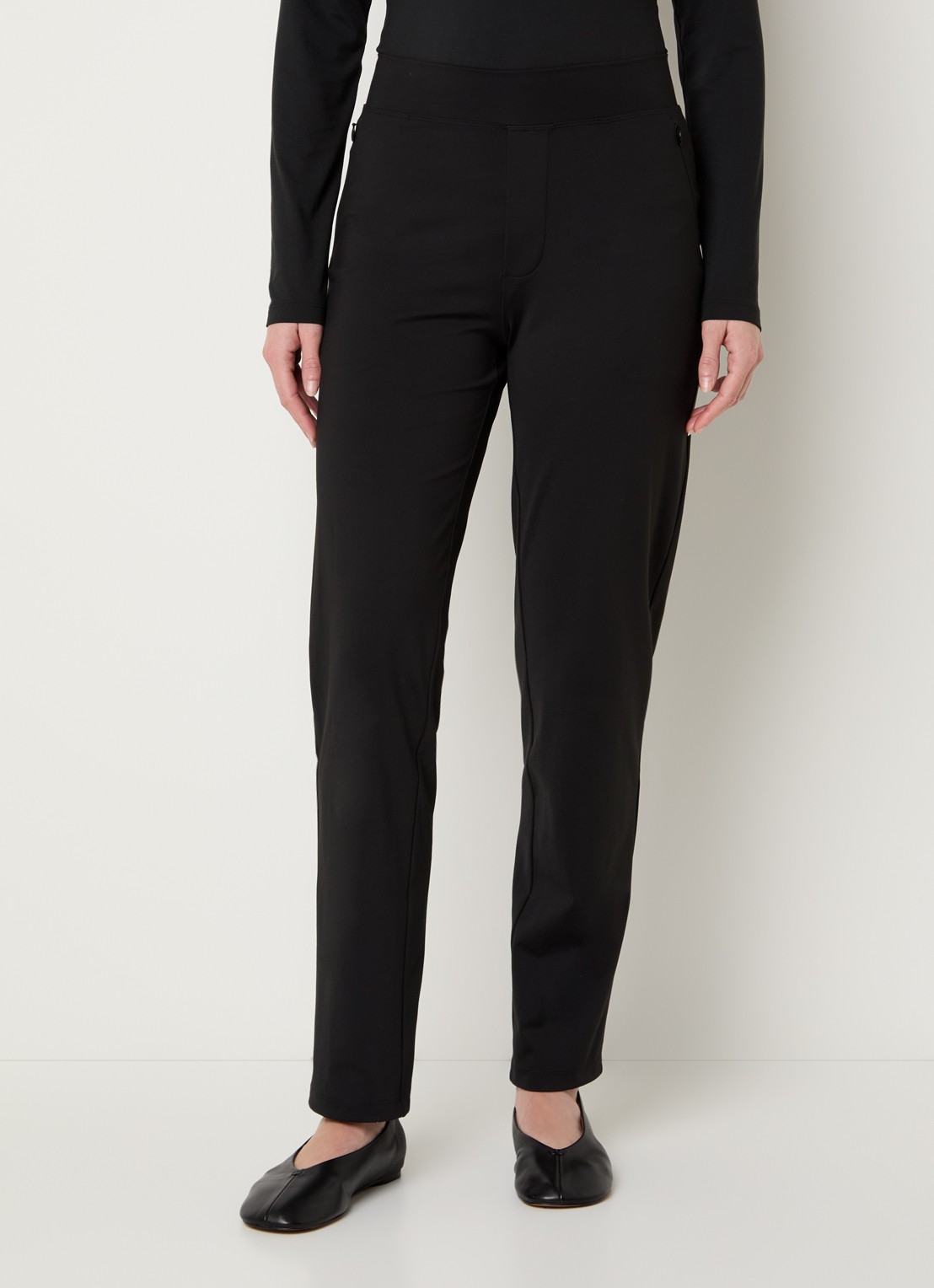 Ninepine High waist slim fit broek met ritszakken - detail 2 zwart