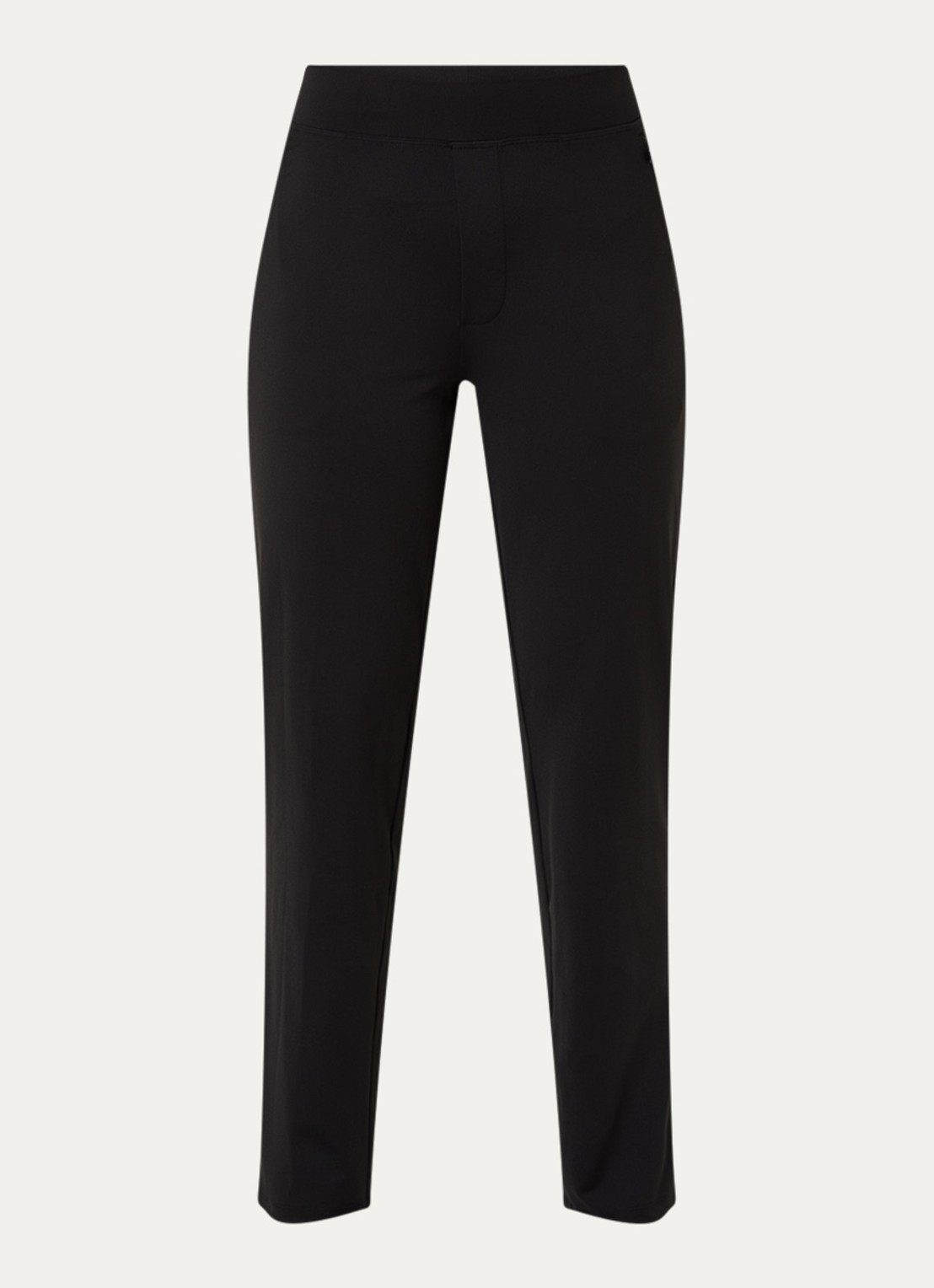Ninepine High waist slim fit broek met ritszakken - voorkant 3 zwart