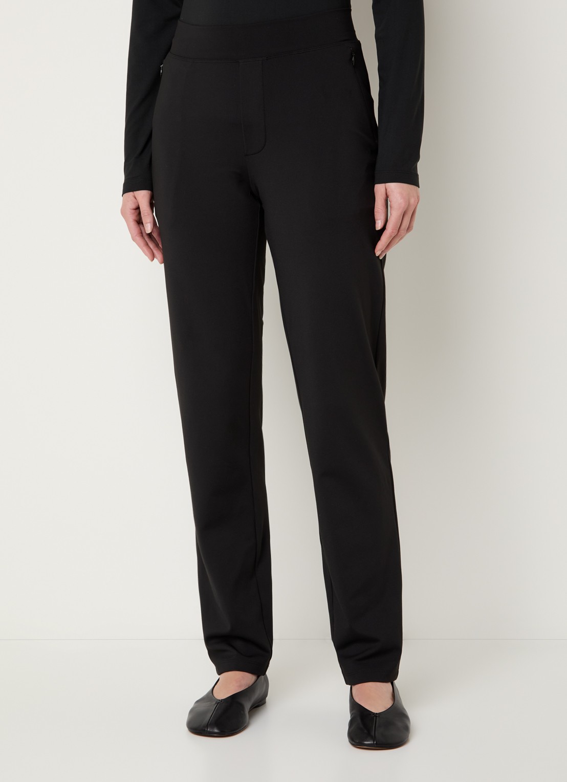 Ninepine High waist slim fit broek met ritszakken - detail 2 zwart