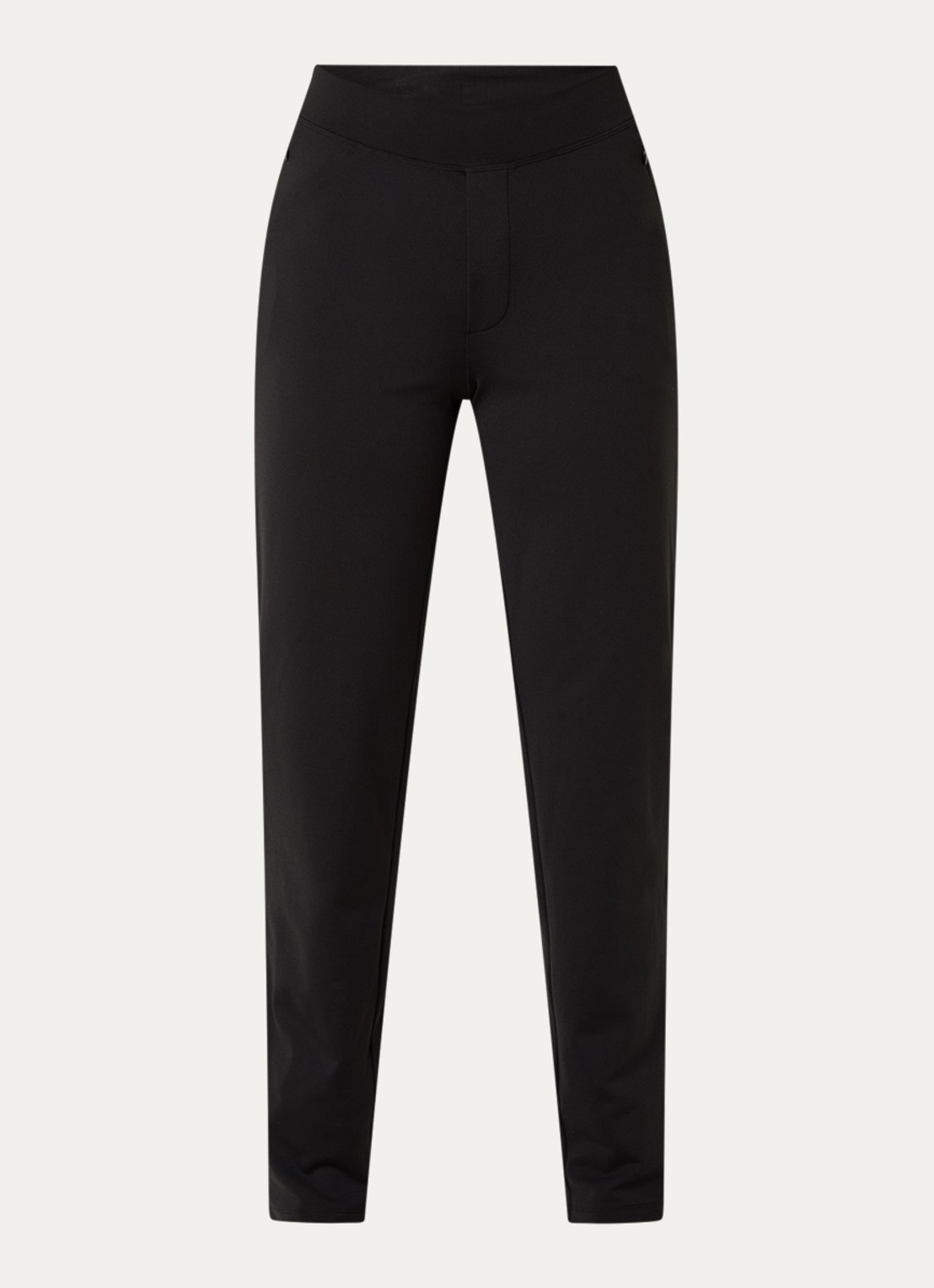 Ninepine High waist slim fit broek met ritszakken - voorkant 5 zwart