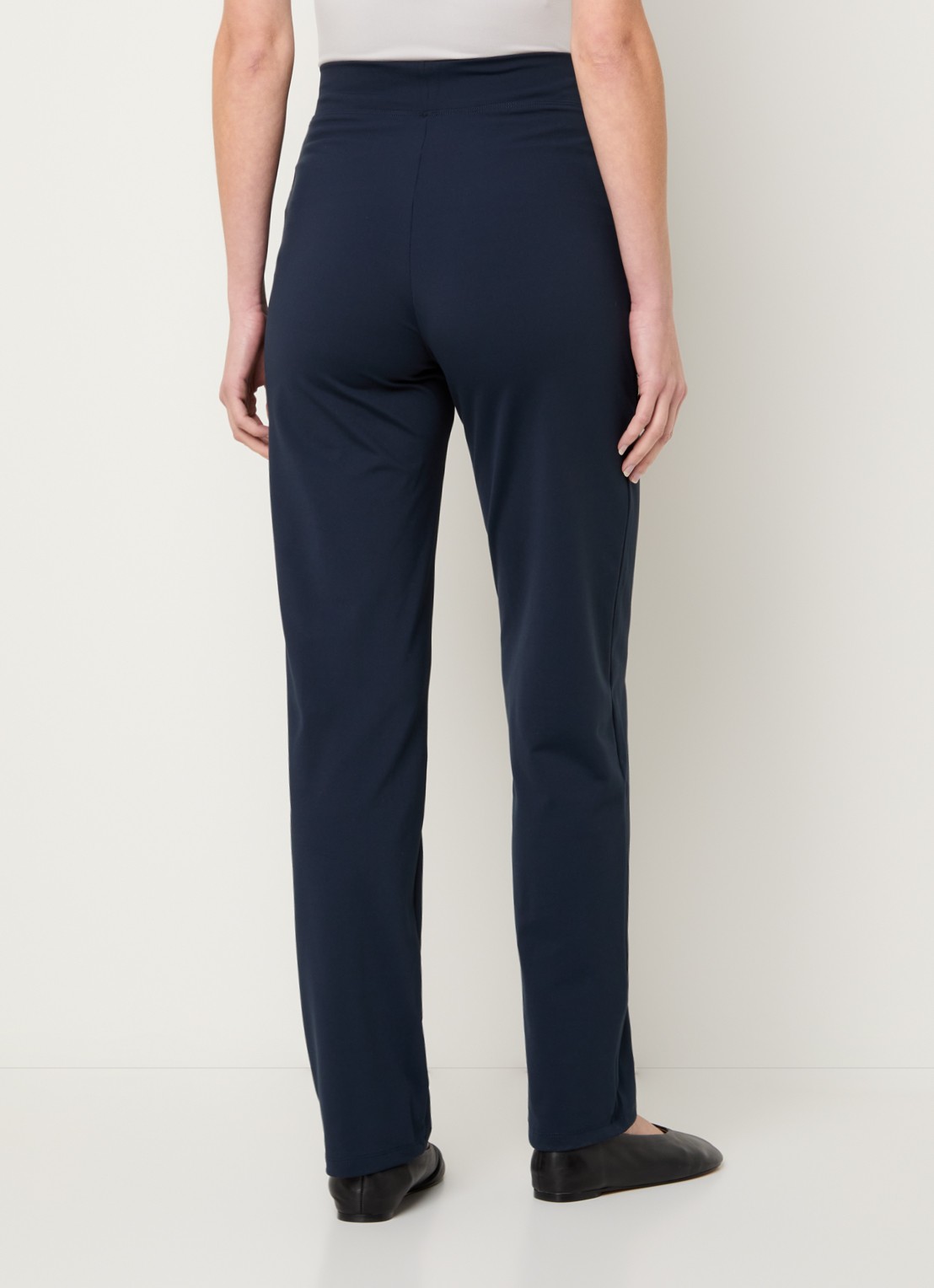 Ninepine High waist slim fit broek met ritszakken - achterkant donkerblauw