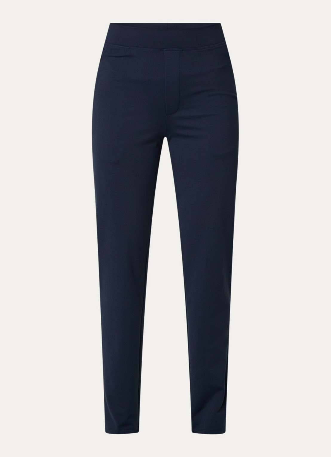 Ninepine High waist slim fit broek met ritszakken - voorkant 5 donkerblauw