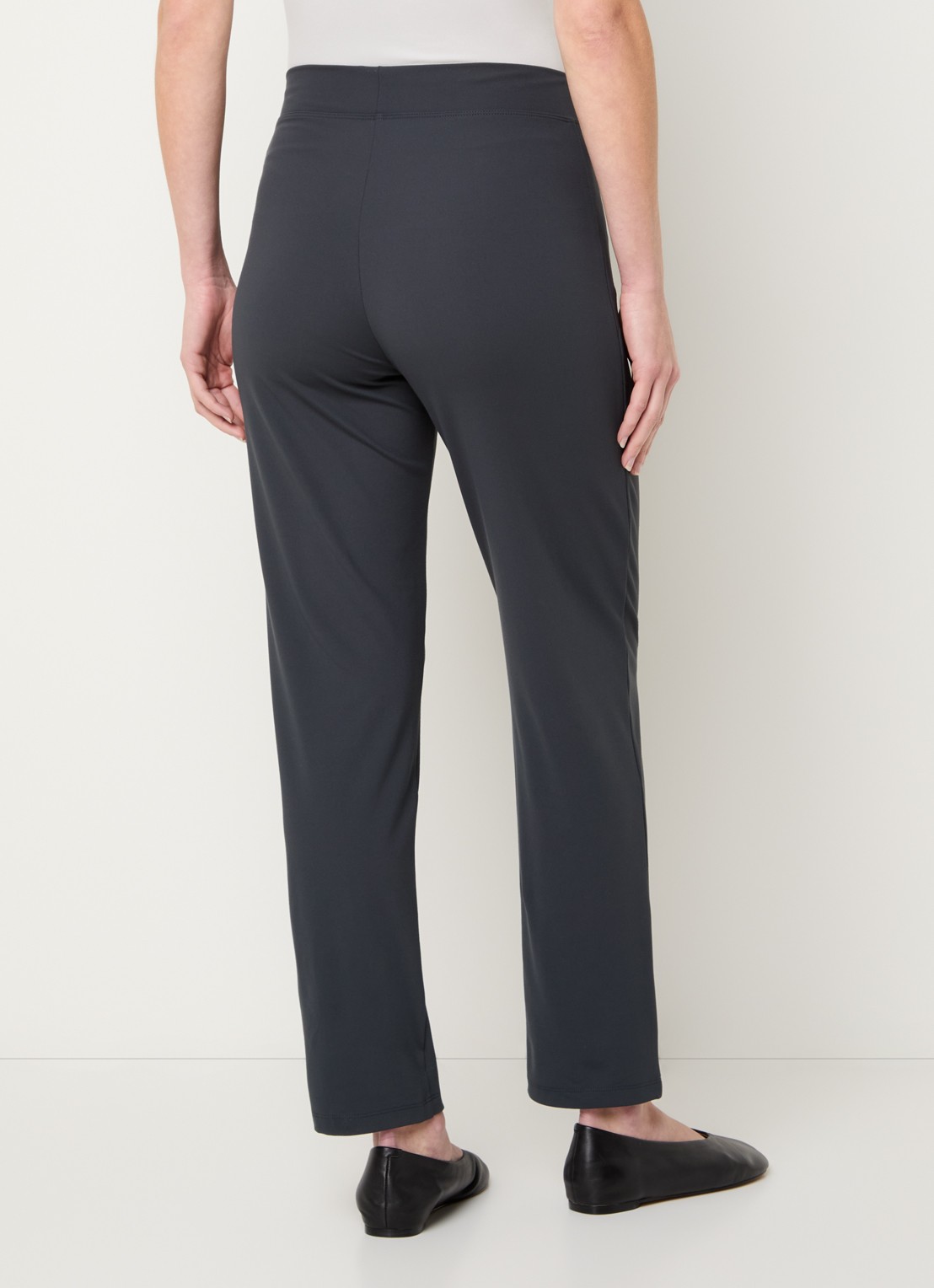 Ninepine High waist slim fit broek met ritszakken - achterkant 3 donkergrijs
