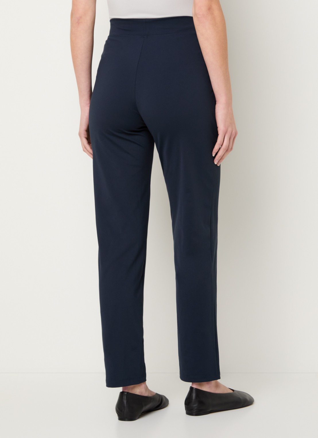 Ninepine High waist slim fit broek met ritszakken - achterkant 2 donkerblauw