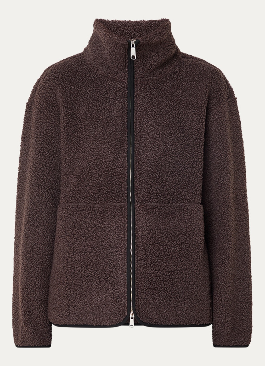 Ninepine Jack van fleece met ritszakken - voorkant kastanjebruin