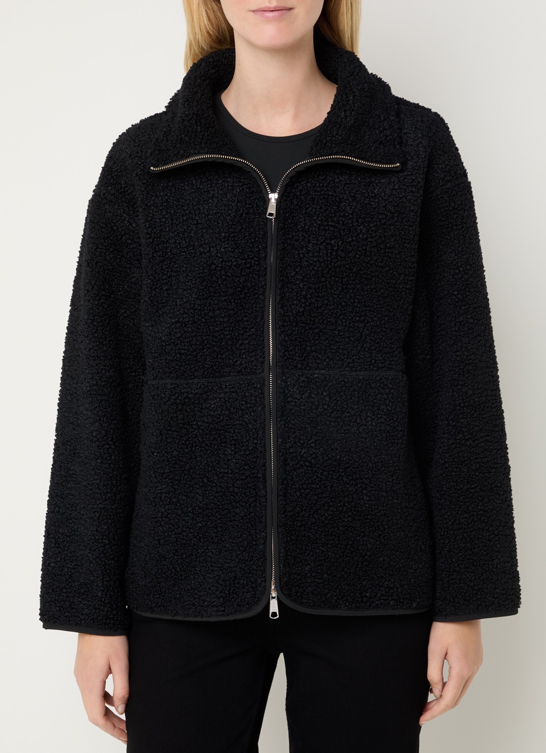Ninepine Jack van fleece met ritszakken - detail 4 zwart