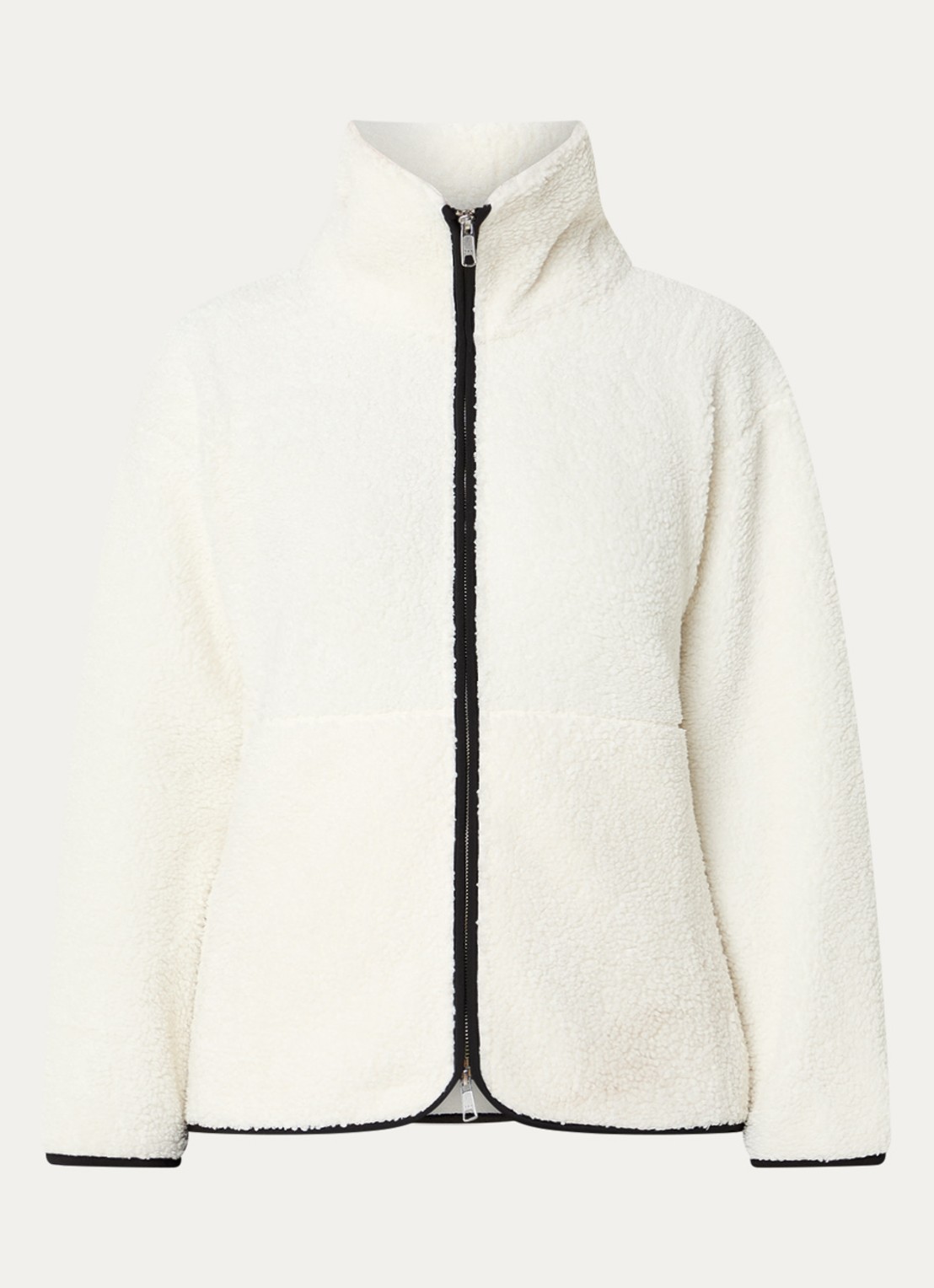 Ninepine Jack van fleece met ritszakken - voorkant 2 gebroken wit