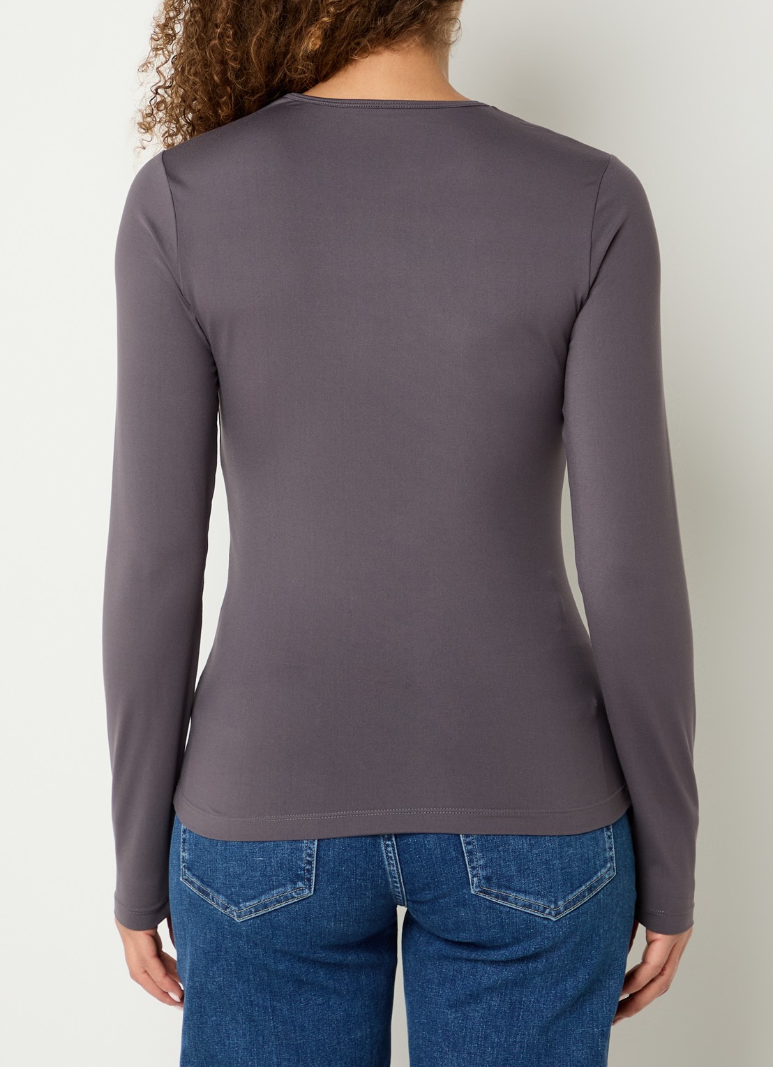 Ninepine Longsleeve van jersey - achterkant taupe