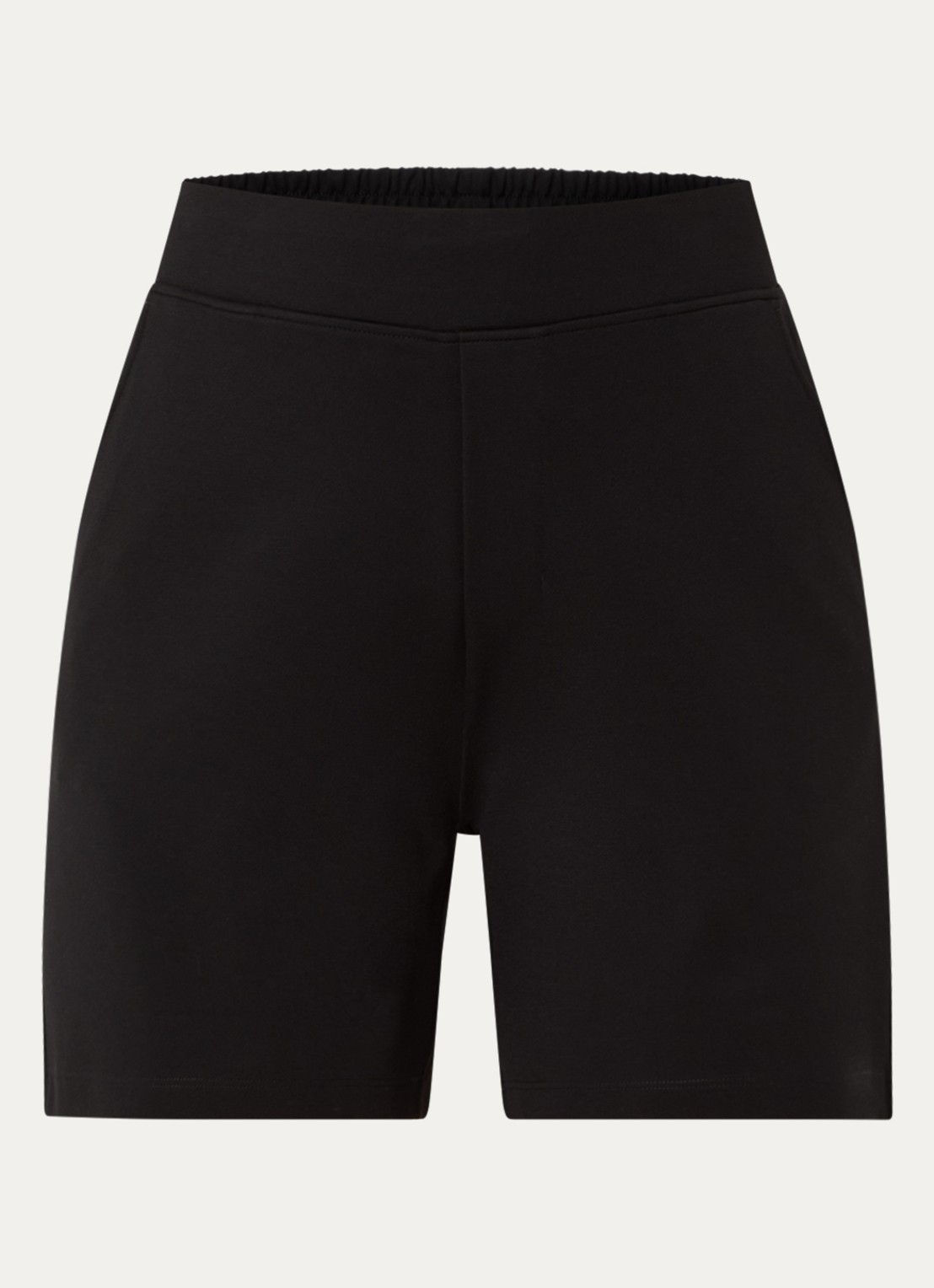Ninepine Mid waist straight fit korte broek met steekzakken - voorkant 2 zwart