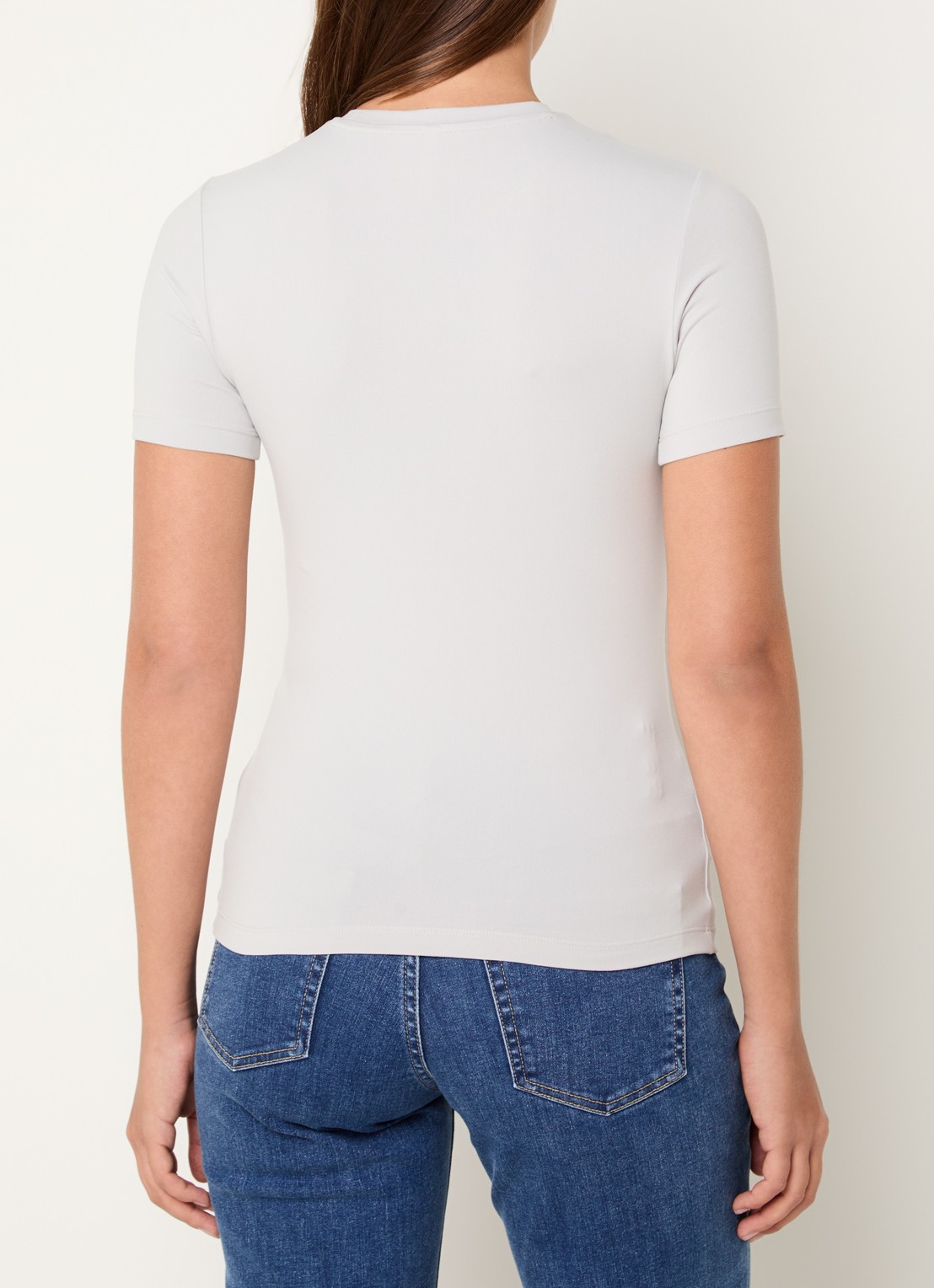 Ninepine Soft T-shirt met ronde hals - achterkant 4 lichtgrijs