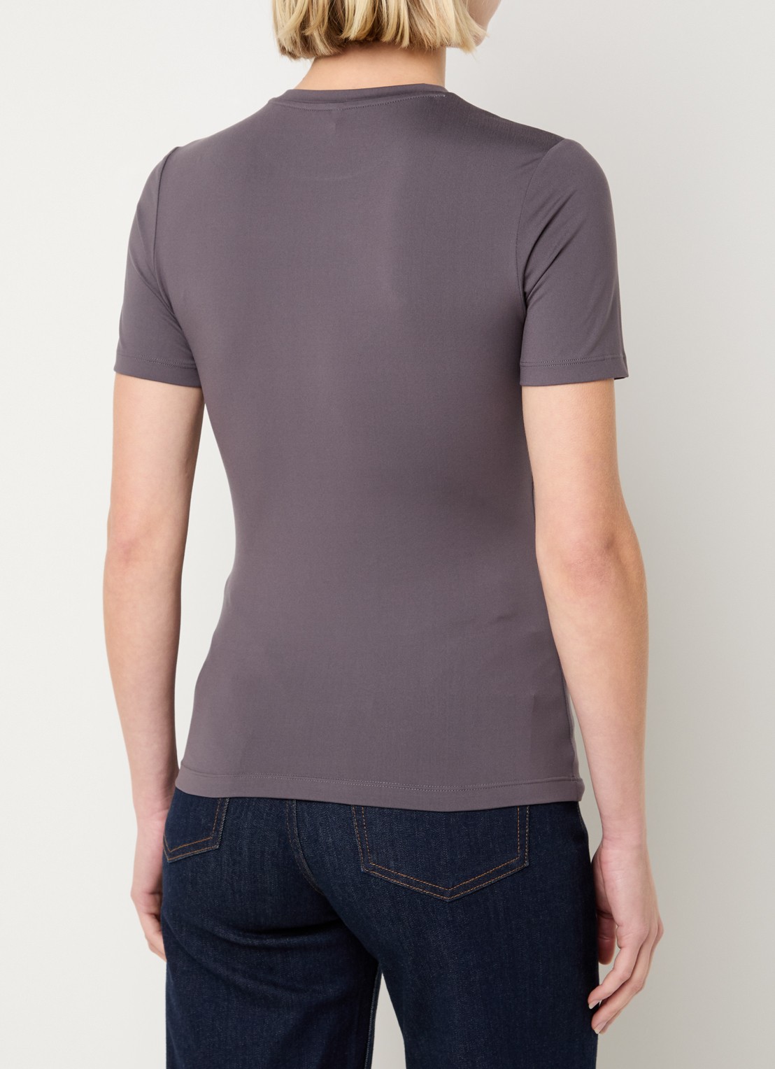 Ninepine Soft T-shirt met ronde hals - achterkant taupe