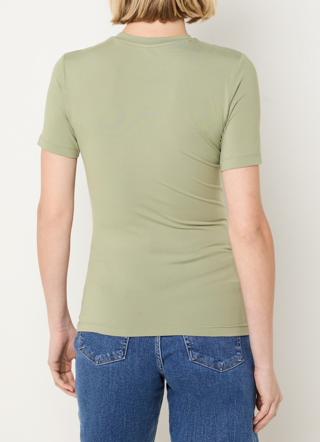 Ninepine T-shirt met ronde hals - achterkant 4 lindegroen