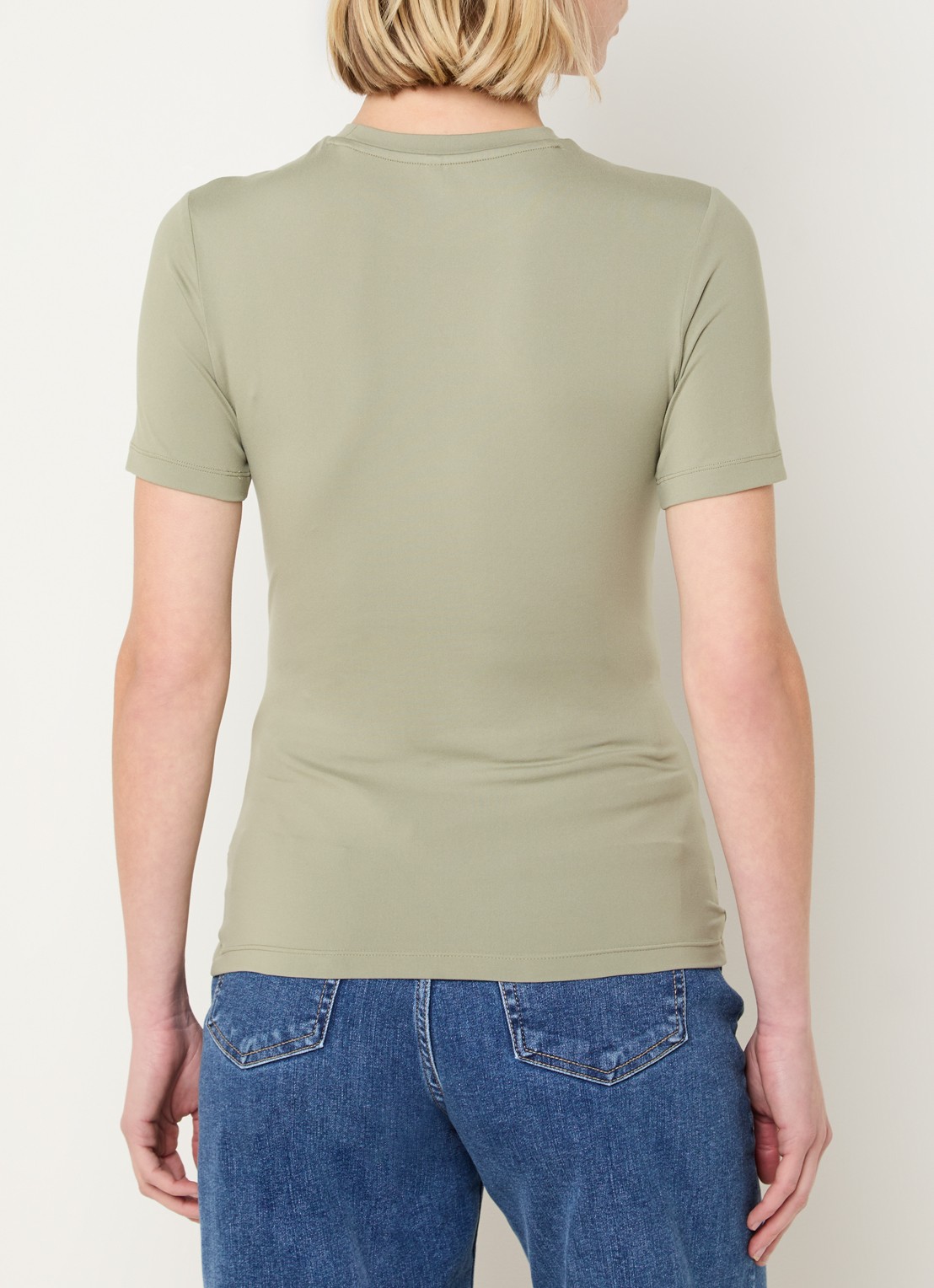 Ninepine T-shirt met ronde hals - voorkant 2 lindegroen