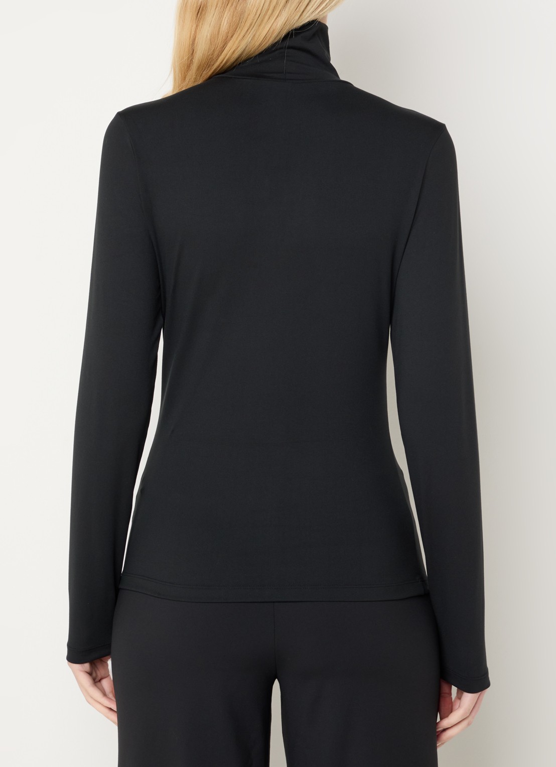 Ninepine Top van jersey met col - achterkant 4 zwart