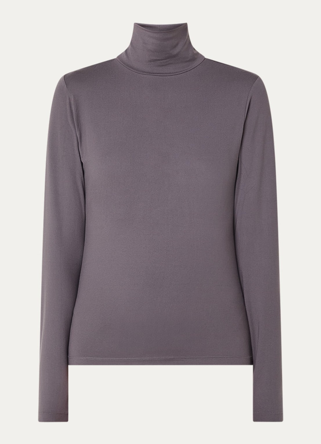 Ninepine Top van jersey met col - voorkant 3 taupe