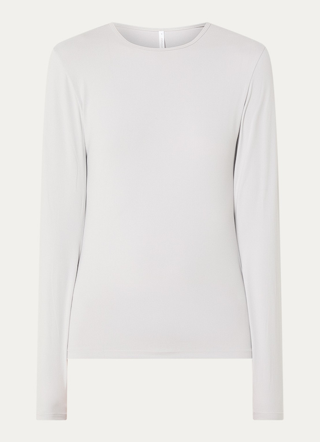 Ninepine Top van jersey met ronde hals - voorkant lichtgrijs