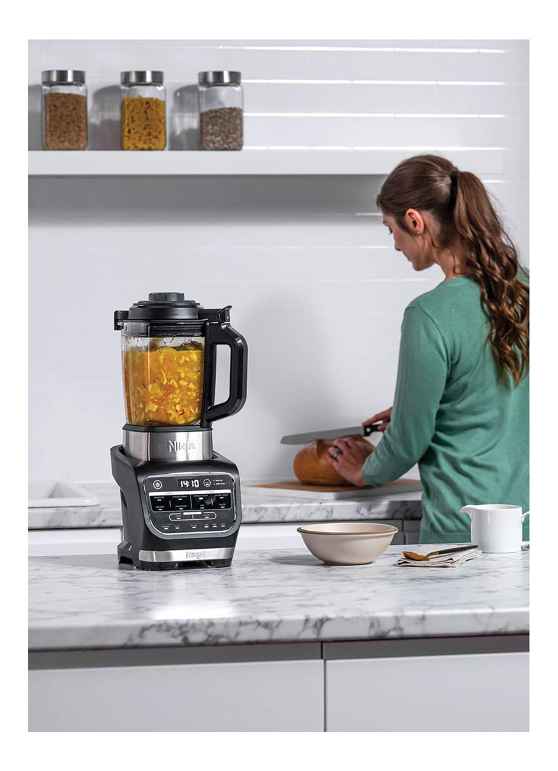 Ninja 2-in-1 soepmaker en blender HB150EU - voorkant 6 zilver