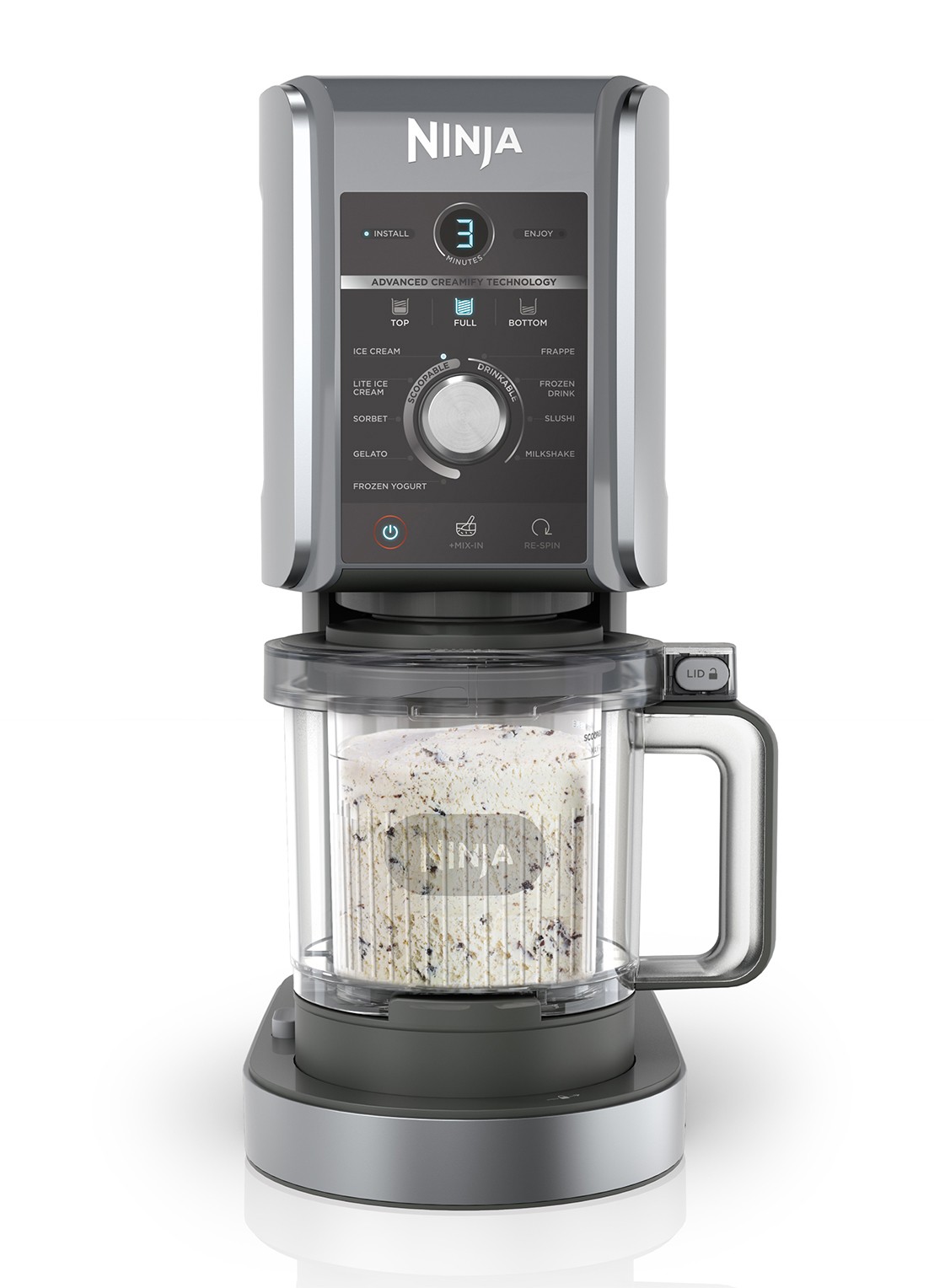 Ninja CREAMi Deluxe 10-in-1 ijsmachine NC502EU - voorkant zilver