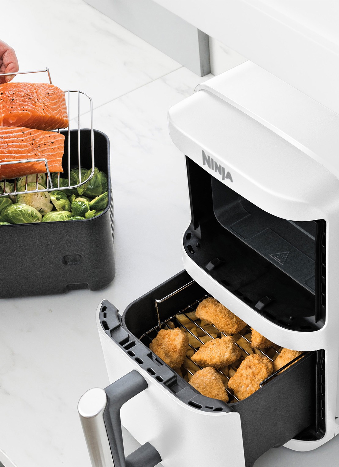 Ninja Double Stack XL airfryer 9,5 liter SL400EUWH - detail 7 wit