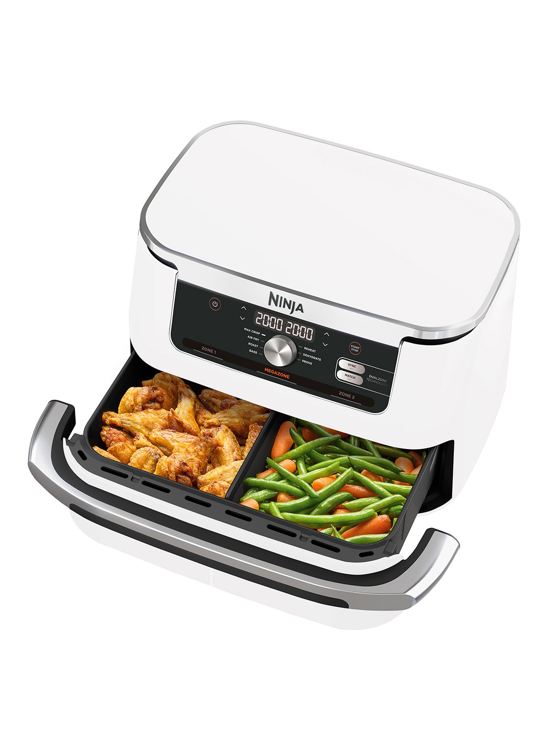 Ninja Foodi Flexdrawer Double airfryer 10,4 liter AF500EUWH - detail 4 wit