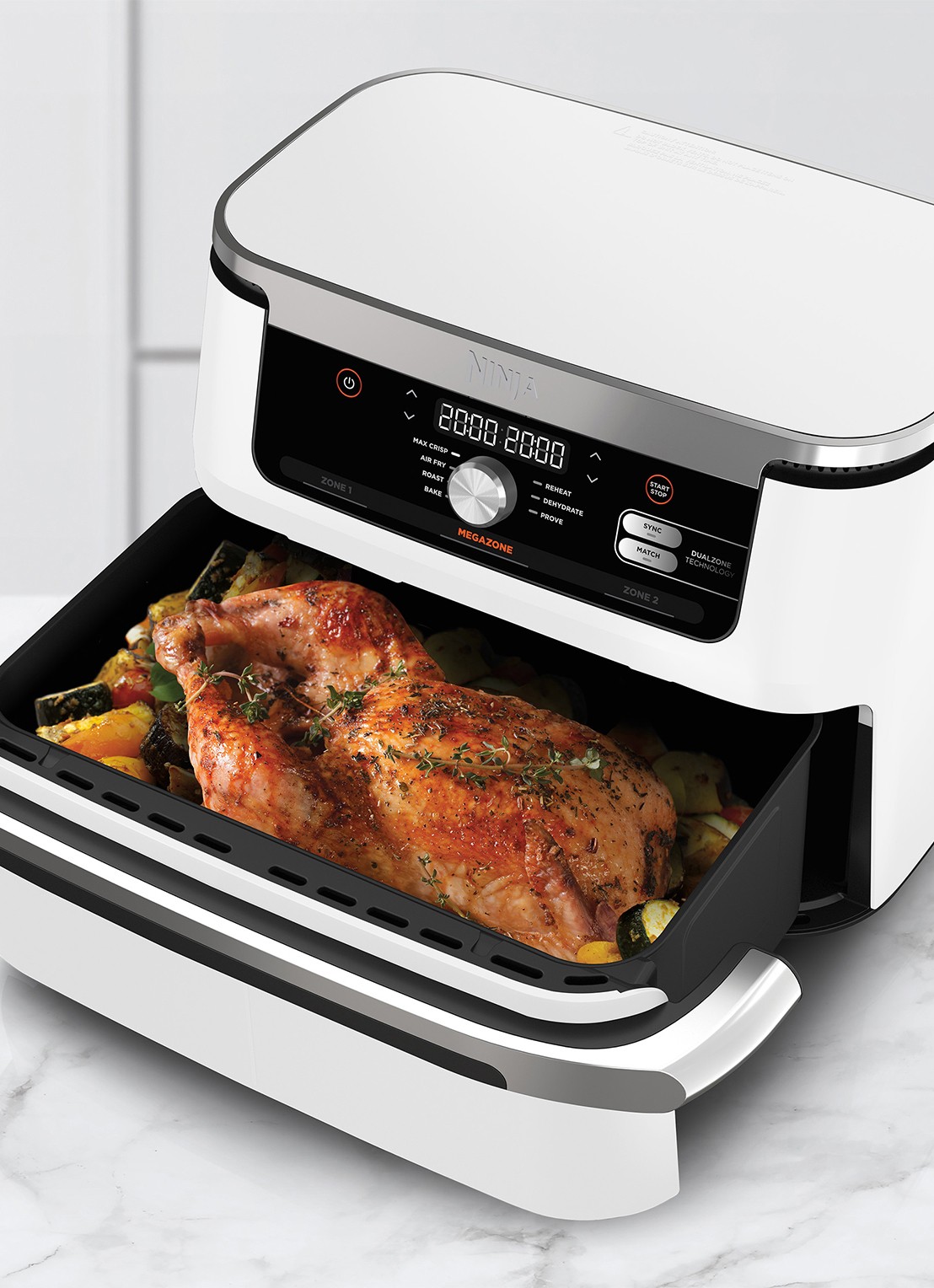 Ninja Foodi Flexdrawer Double airfryer 10,4 liter AF500EUWH - detail 6 wit