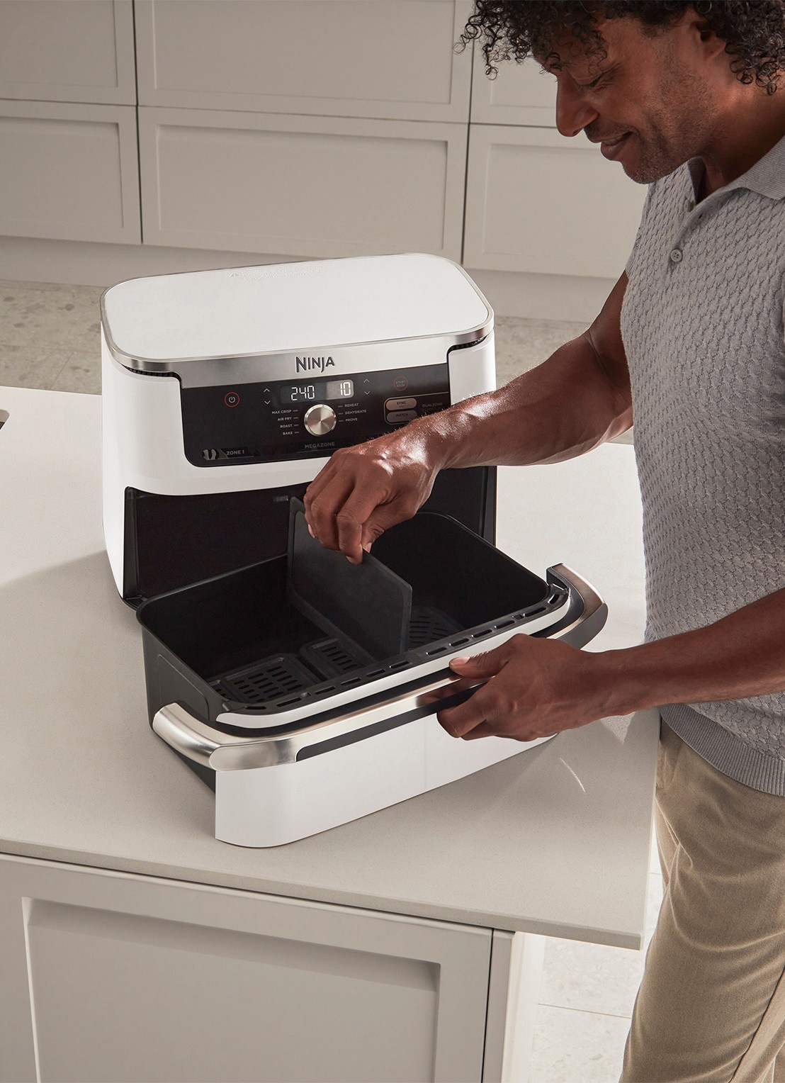 Ninja Foodi Flexdrawer Double airfryer 10,4 liter AF500EUWH - detail 7 wit