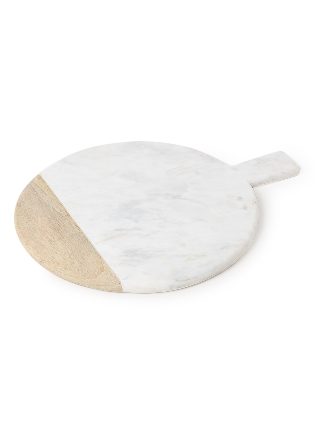 Nkuku Bwari snij- en serveerplank van marmer 32 cm - voorkant 2 wit