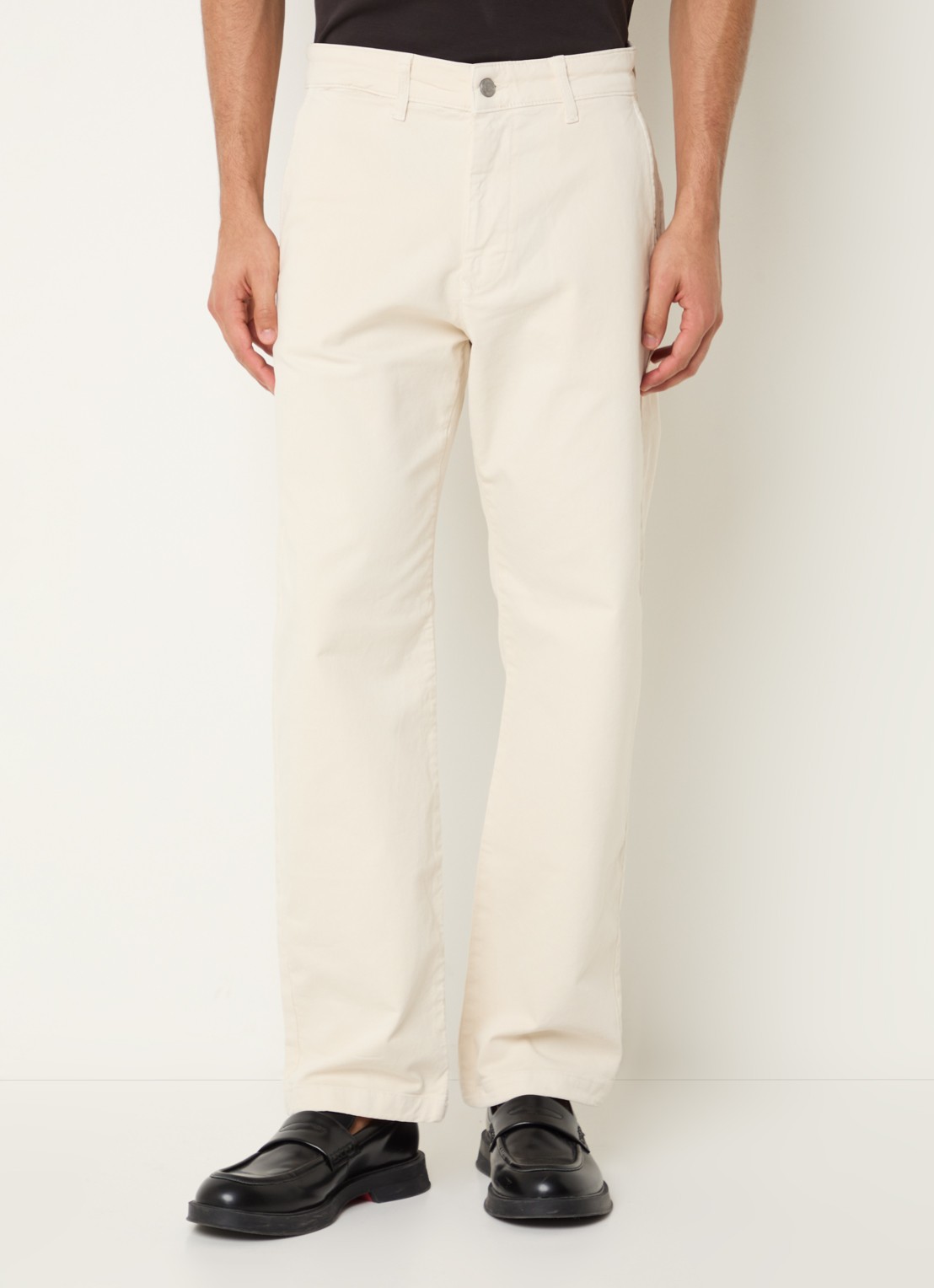 NN.07 Aden straight fit chino met steekzakken - detail 2 creme
