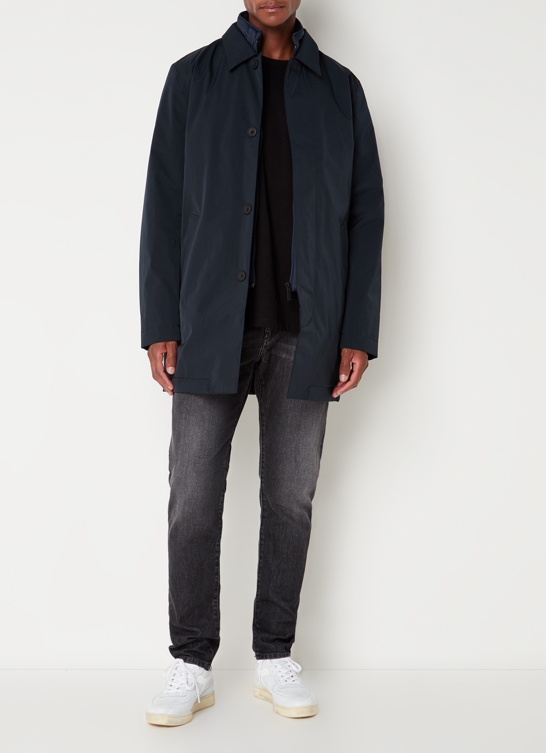 NN.07 Blake 8240 waterafstotende parka met steekzakken - voorkant 3 donkerblauw