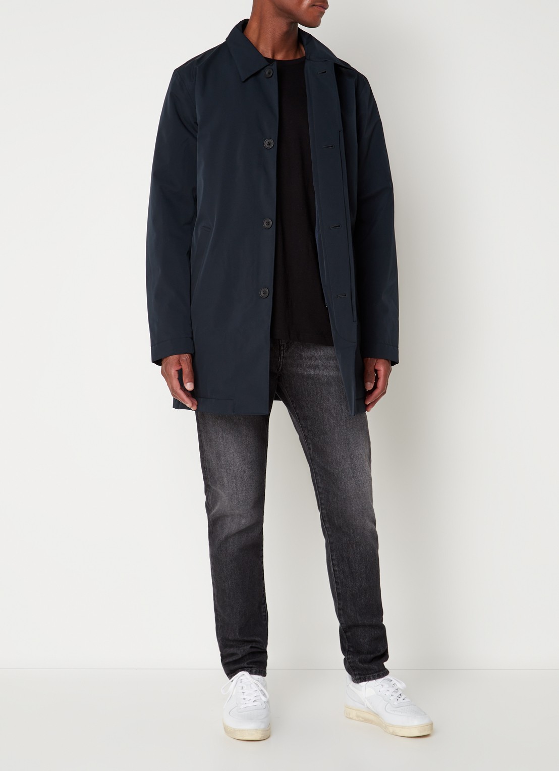 NN.07 Blake 8240 waterafstotende parka met steekzakken - voorkant 4 donkerblauw