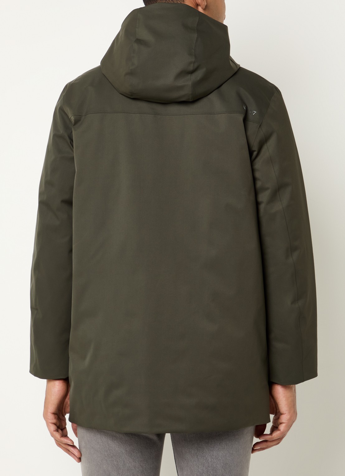 NN.07 Blake gewatteerde parka met capuchon en ritszakken  - achterkant 3 bronsgroen