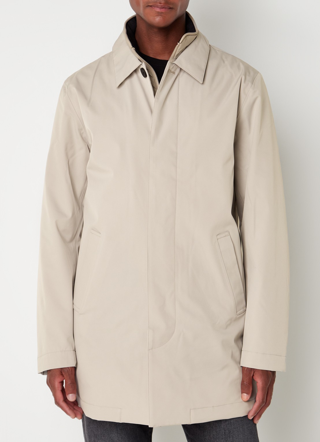 NN.07 Blake gewatteerde trenchcoat met uitneembare binnenjas - detail 2 creme