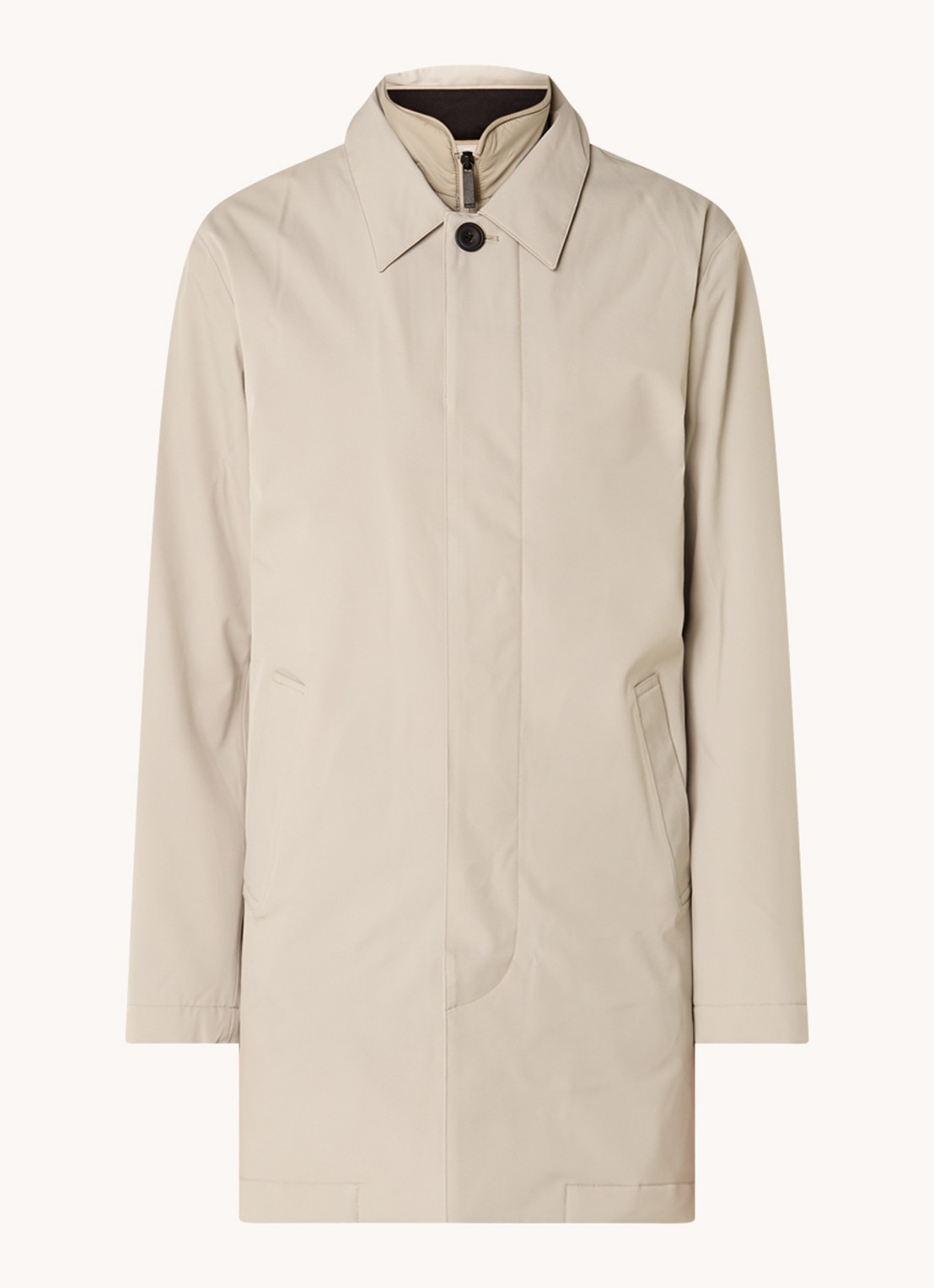 NN.07 Blake gewatteerde trenchcoat met uitneembare binnenjas - voorkant 3 creme