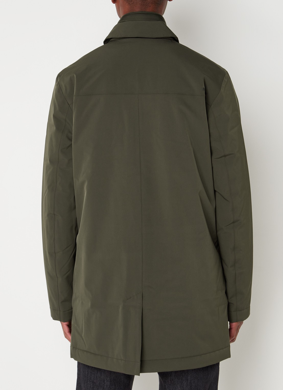 NN.07 Blake gewatteerde trenchcoat met uitneembare binnenjas - achterkant bronsgroen